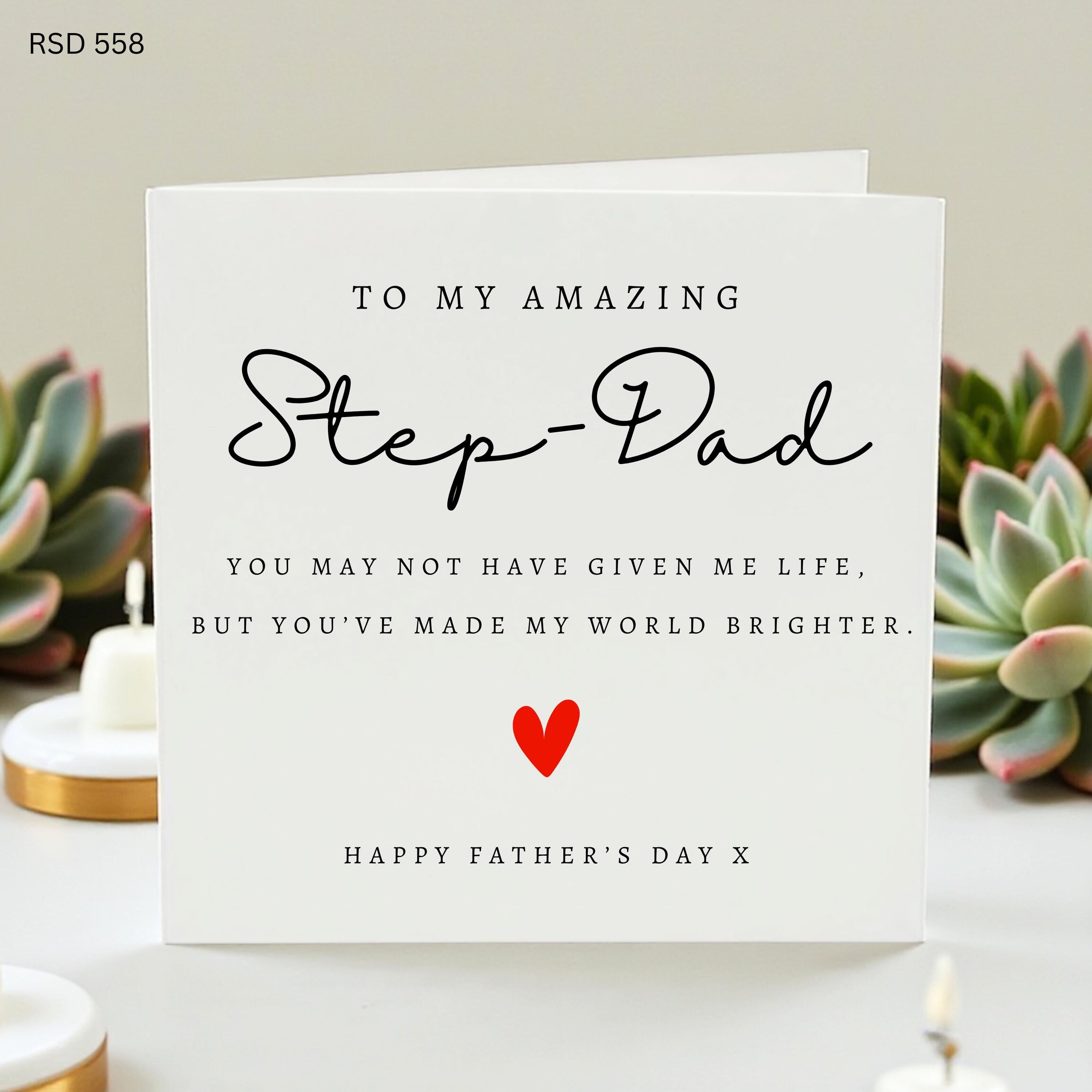 Sentimental Stepdad Fathers Day Card, Stepfather Quote Card, Gift for Bonus Dad, Step Dad Appreciation, Father Figure Card, Meaningful Gift