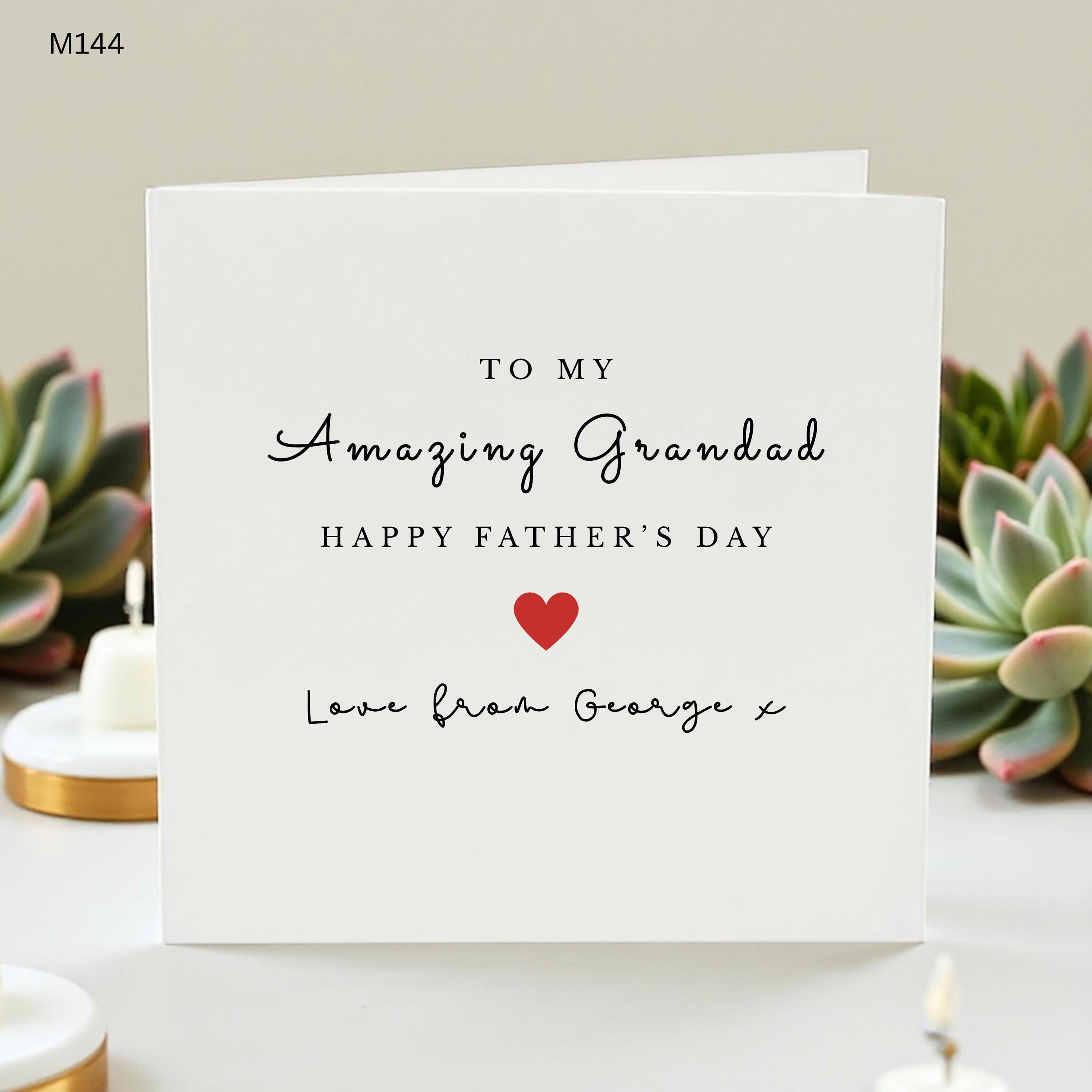 Amazing Grandad Father's Day Card, Personalized Card for Grandfather, Fathers Day Gift from Grandson, Special Grandad Card, Sentimental Gift
