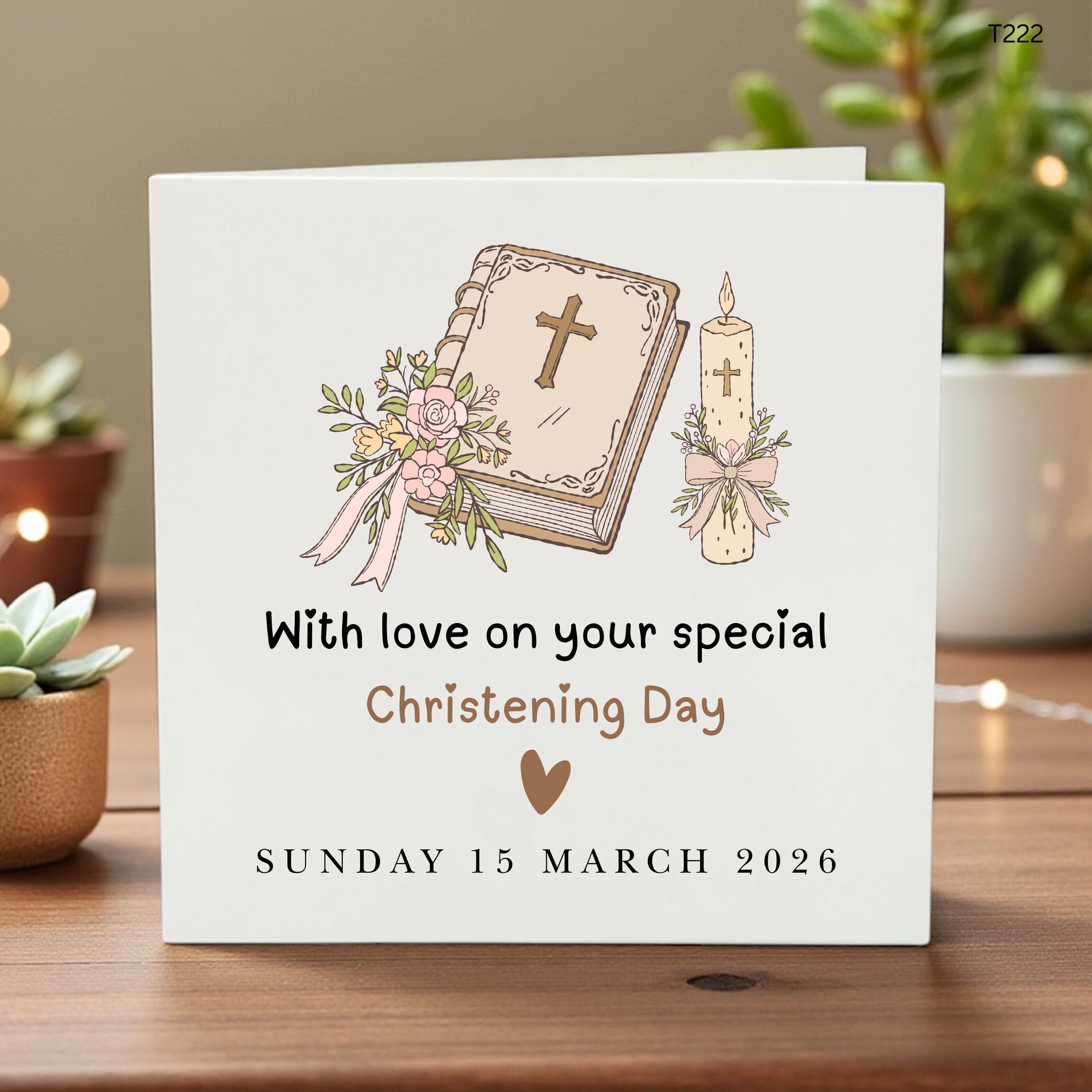 Personalized Christening Card, Custom Baptism Greeting Card, Baby Naming Day Gift, Religious Keepsake for Baby, Holy Communion Card