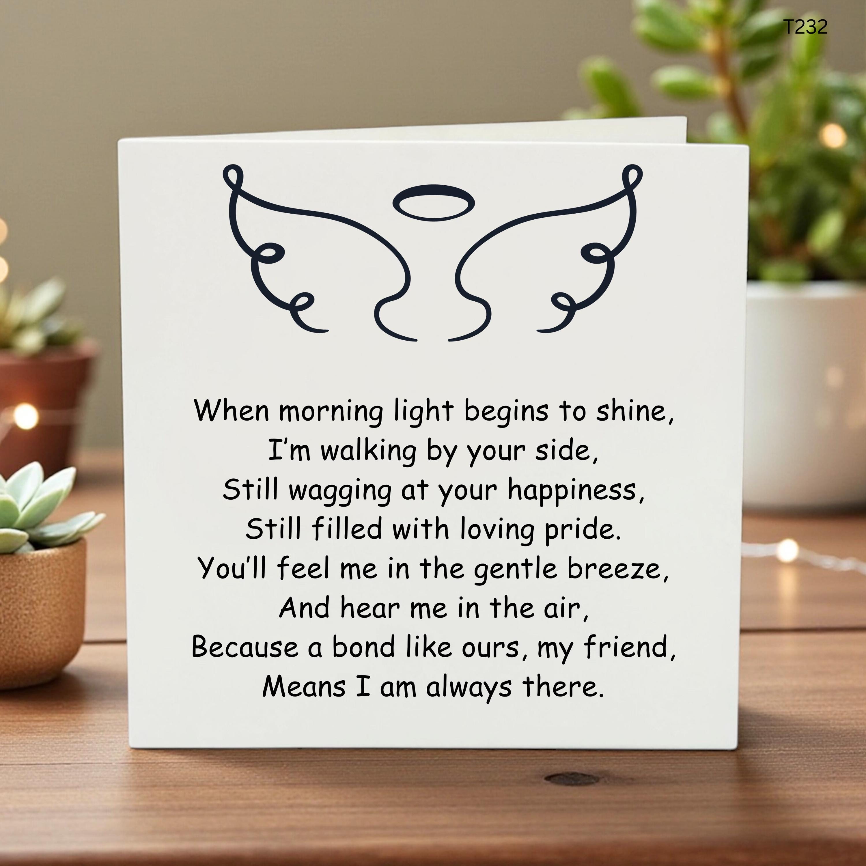 Memorial Pet Sympathy Card –Comforting Poem for Grieving Pet Owners-Thinking of You Pet Sympathy Card– Supportive Animal Lover Greeting Card