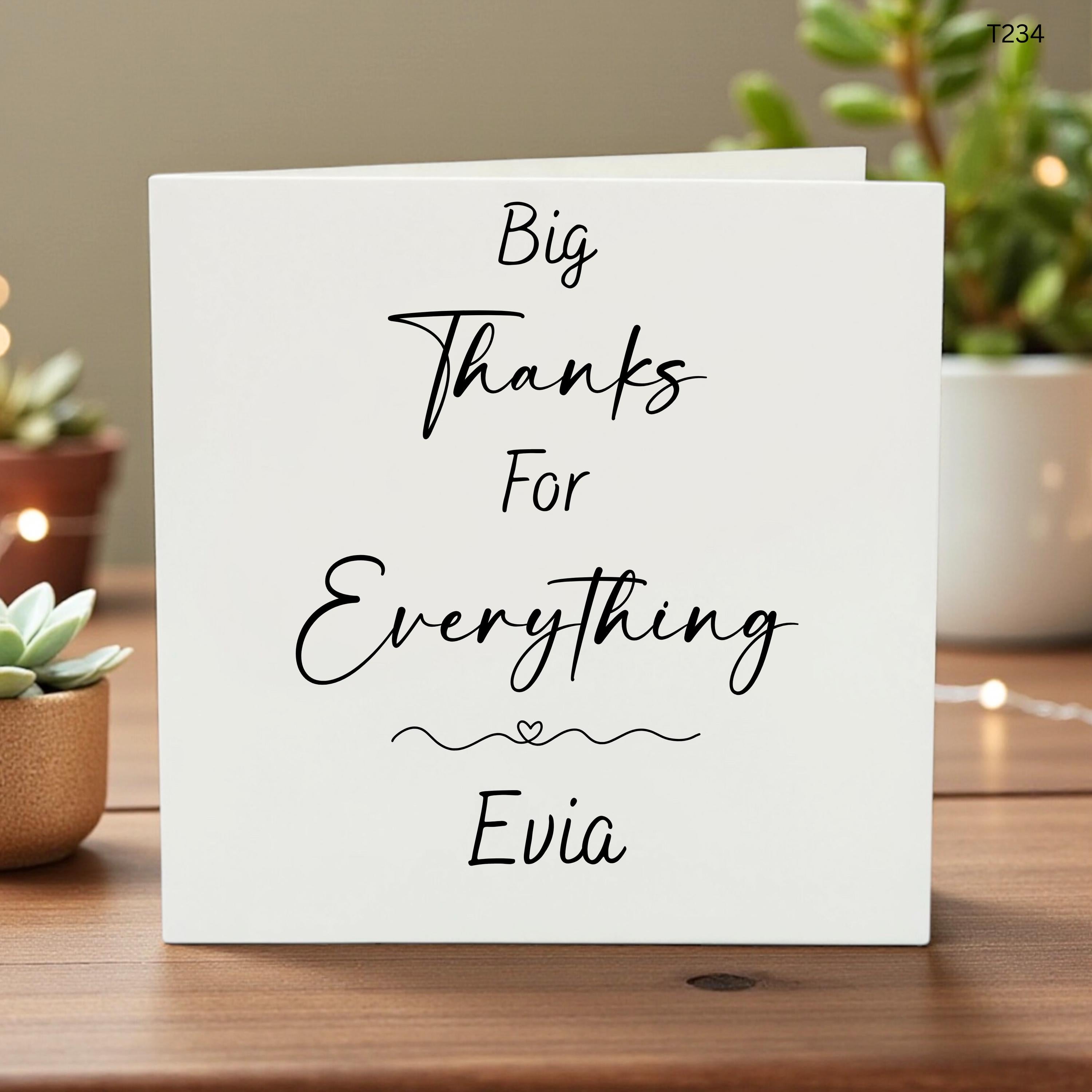 Personalised Thank You Card: Thanks Mum, Dad, Teacher