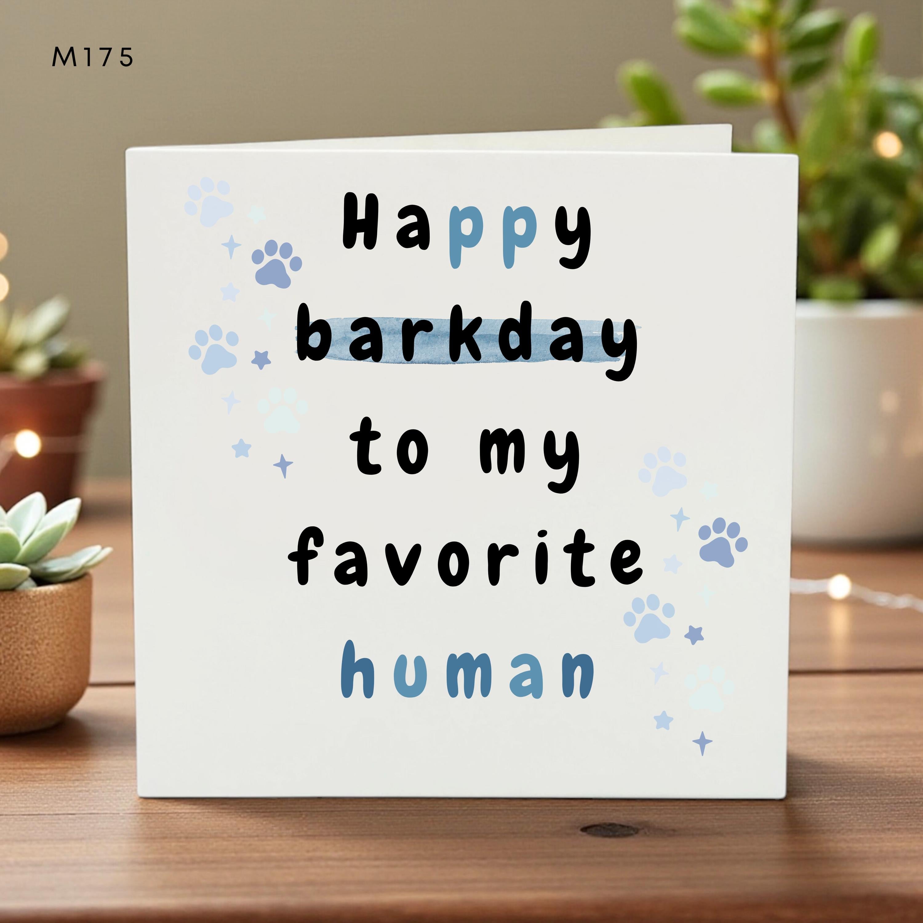 Happy Barkday Card for Dog Lover, Funny or Cute Puppy Greeting, Personalized Pet Card, Dog Birthday, Paw Print Design Gift