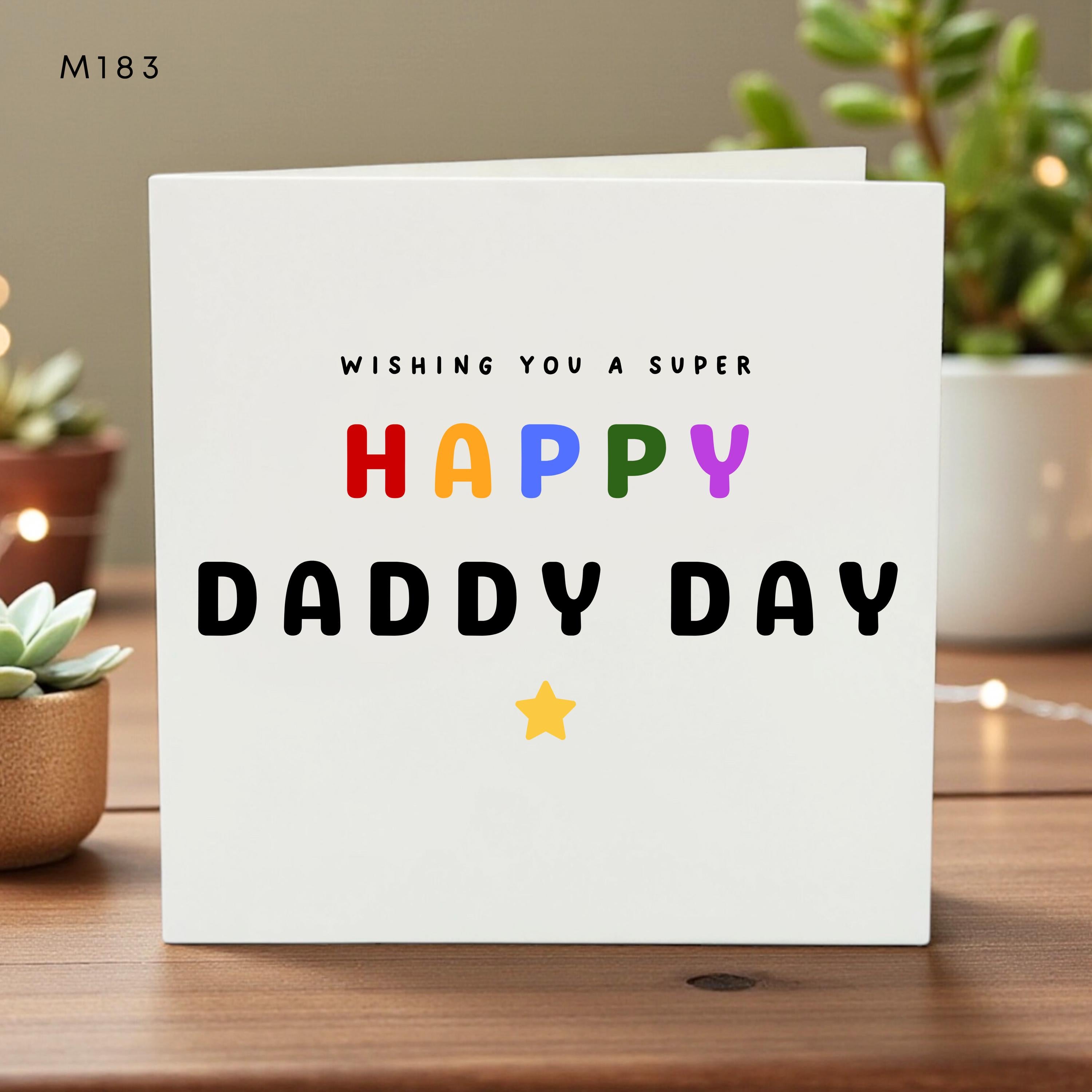 Happy Daddy Day Card Colorful Fathers Day Card for Dad Personalized Handmade Gift Greeting Card Kids Dad Love Celebration
