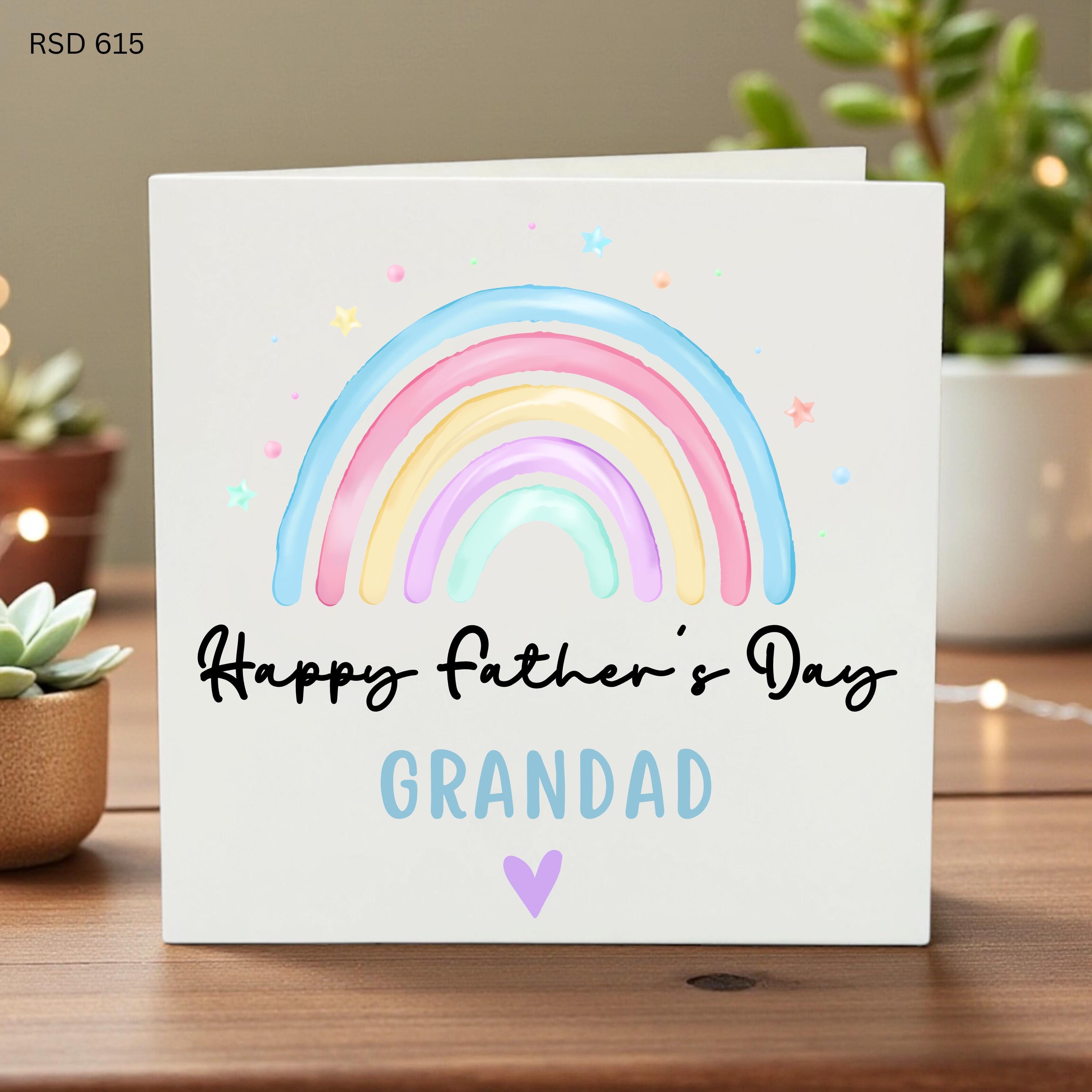 Happy Father’s Day Grandad Card Funny Rainbow Card Gift For Grandpa Step Grandad Humorous Greeting Card Birthday or Fathers Day