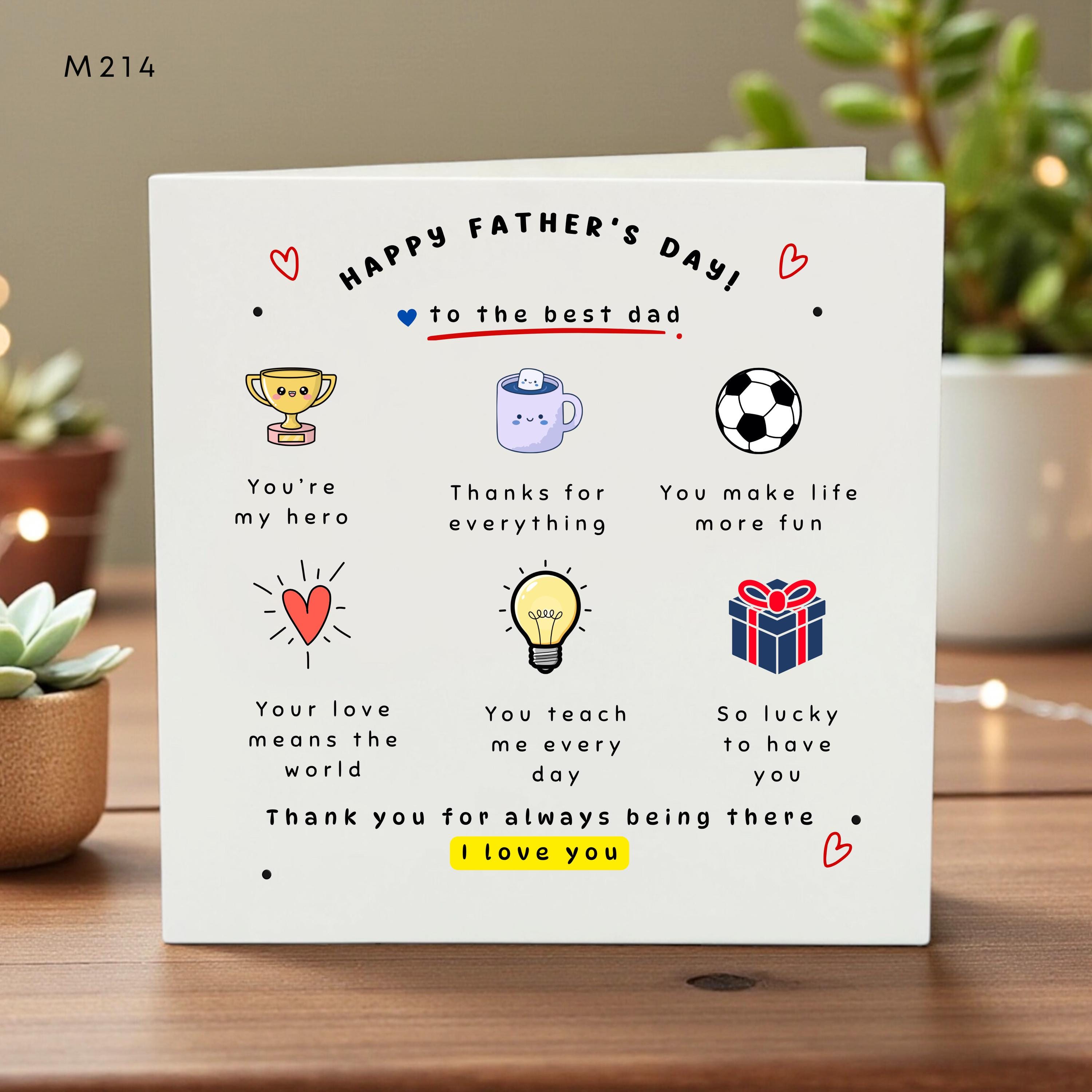 Cute Father’s Day Card, Best Dad Greeting, Fun Illustrated Card, Personalized Dad Gift, Kids Love You Card, Heartfelt Card