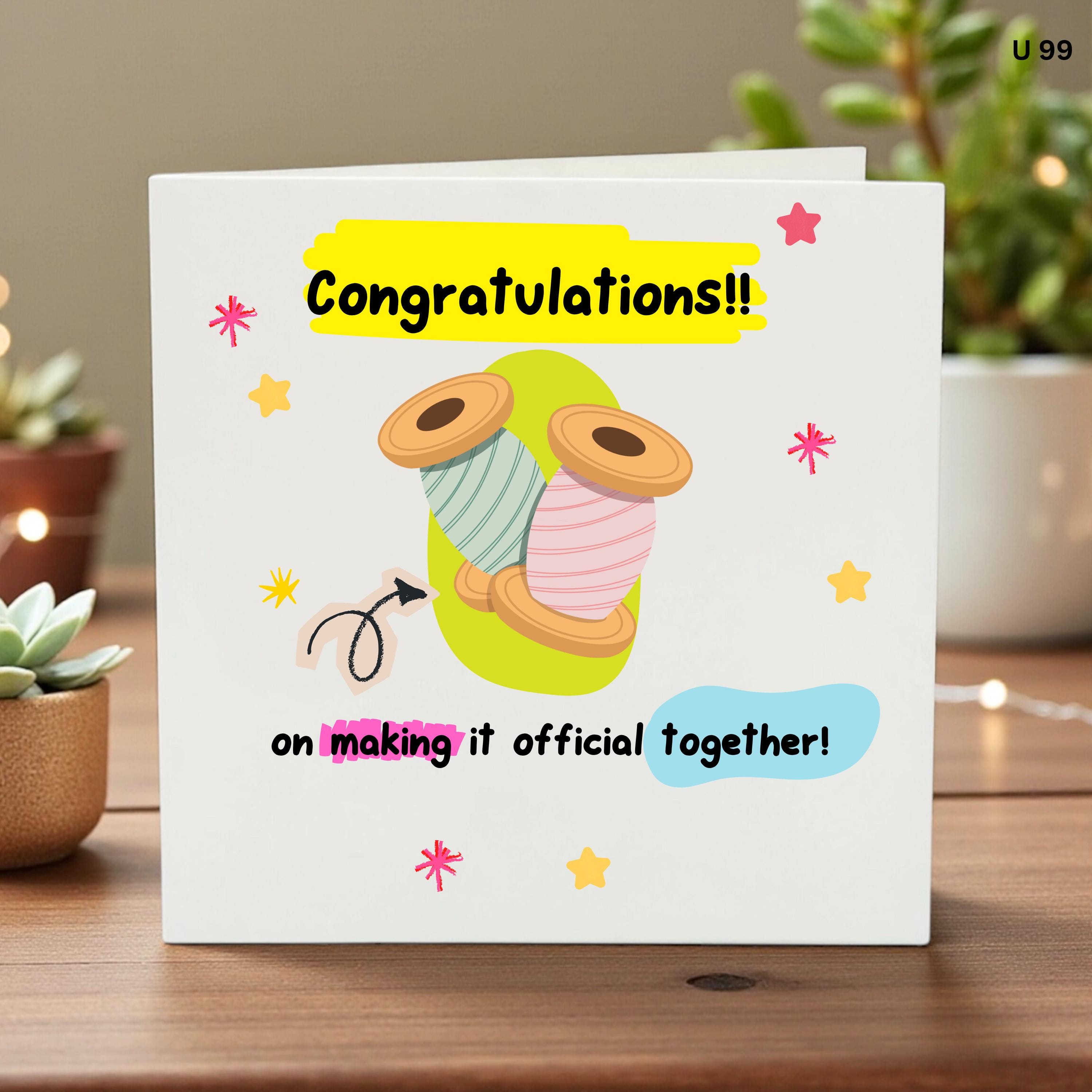 Engagement Card, Making It Official, Funny Congratulations Card, Wedding Announcement, Couples Card,Just Engaged Gift,Cute Relationship Gift
