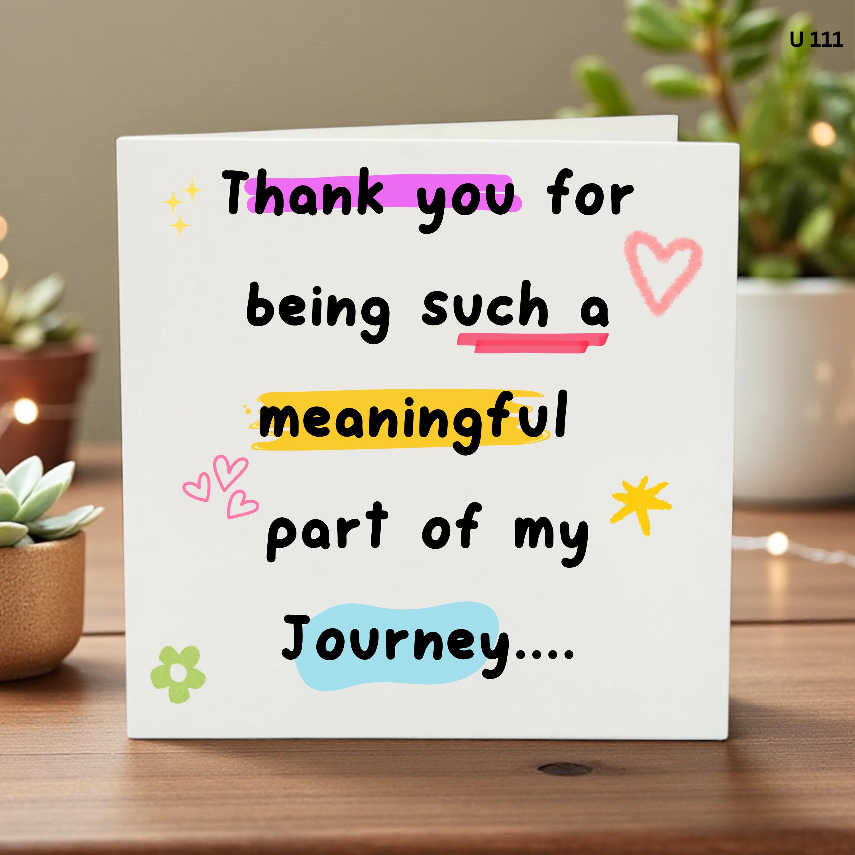 Thank You Card, Meaningful Gift, Appreciation Card for Friend, Sentimental Greeting , Thank You For Everything, Support Card, Personal Gift