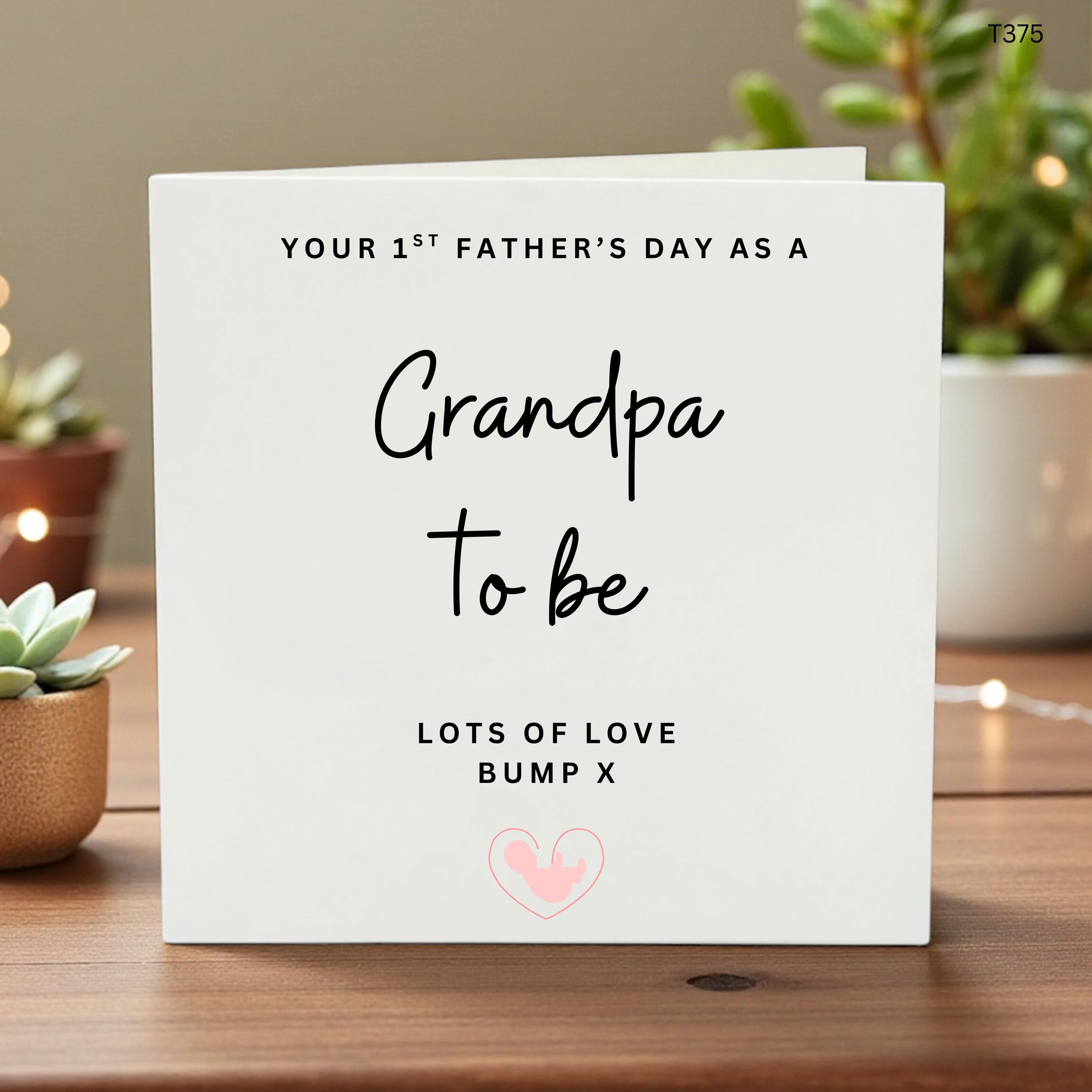 First Father’s Day as Grandpa Card, New Grandpa Gift, Baby Bump Announcement Card, Cute Grandparent Greeting