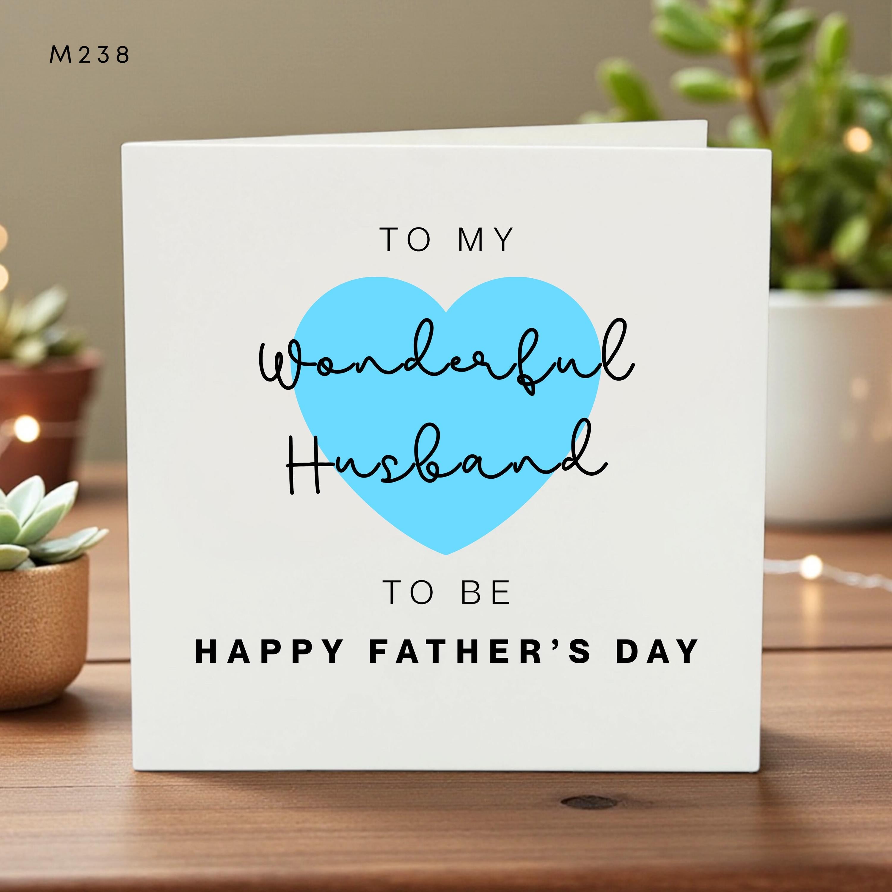 To My Wonderful Husband Fathers Day Card Personalized Love Card From Wife Custom Heart Message Greeting Card Husband Gift
