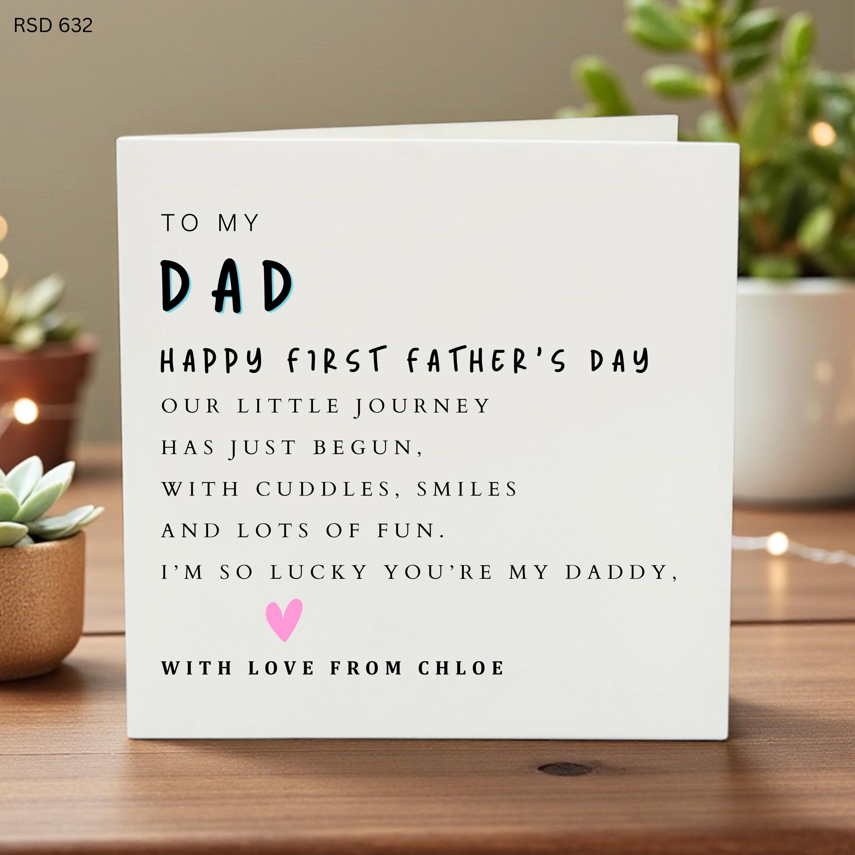 Personalized First Father’s Day Card for Dad Cute Baby Gift from Child Custom Name Card Little Journey Duckling Animal Keepsake