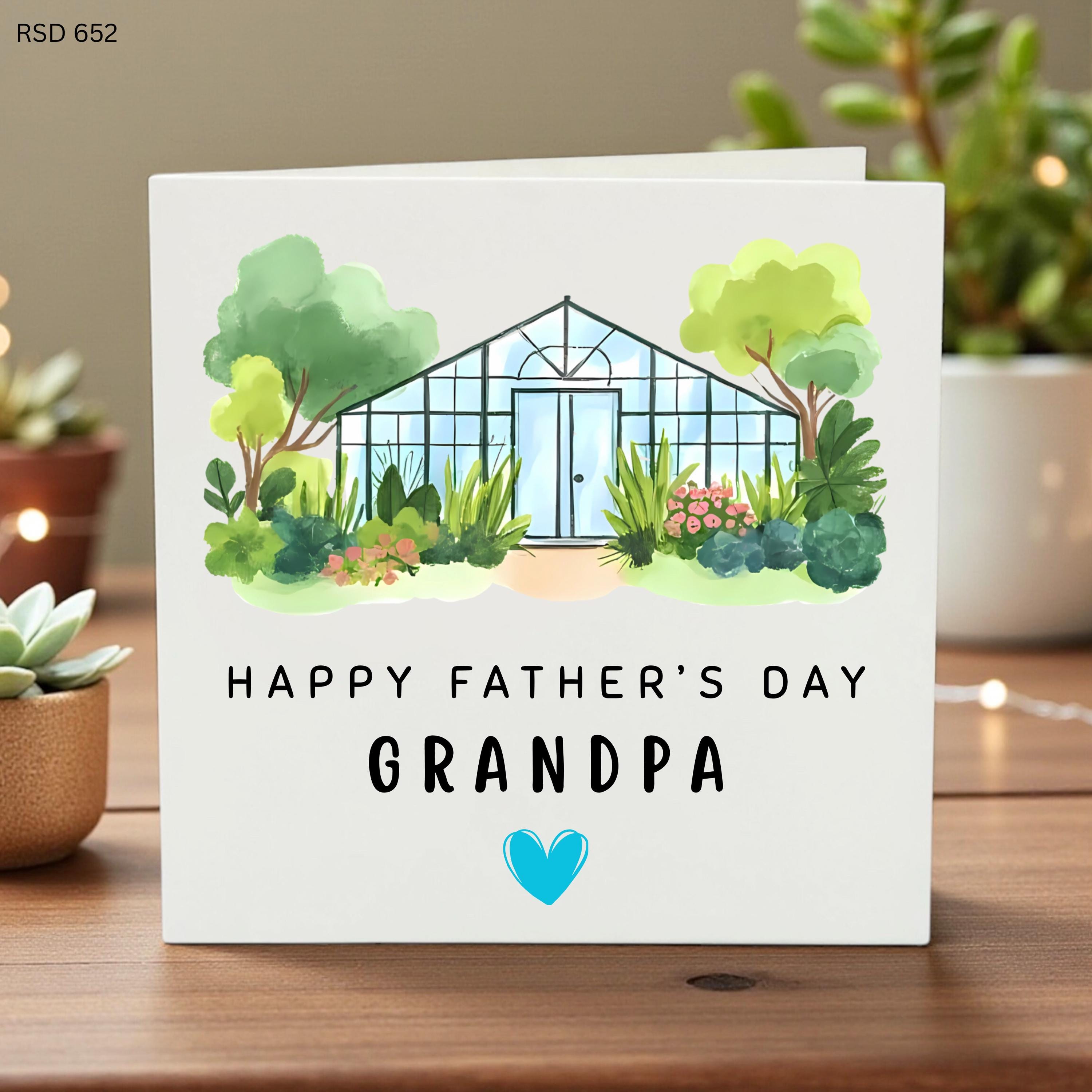 Personalized Father’s Day Card for Grandpa, Custom Kids Message, Heart Design, Grandchildren Gift, Love from Family, Special Grandpa
