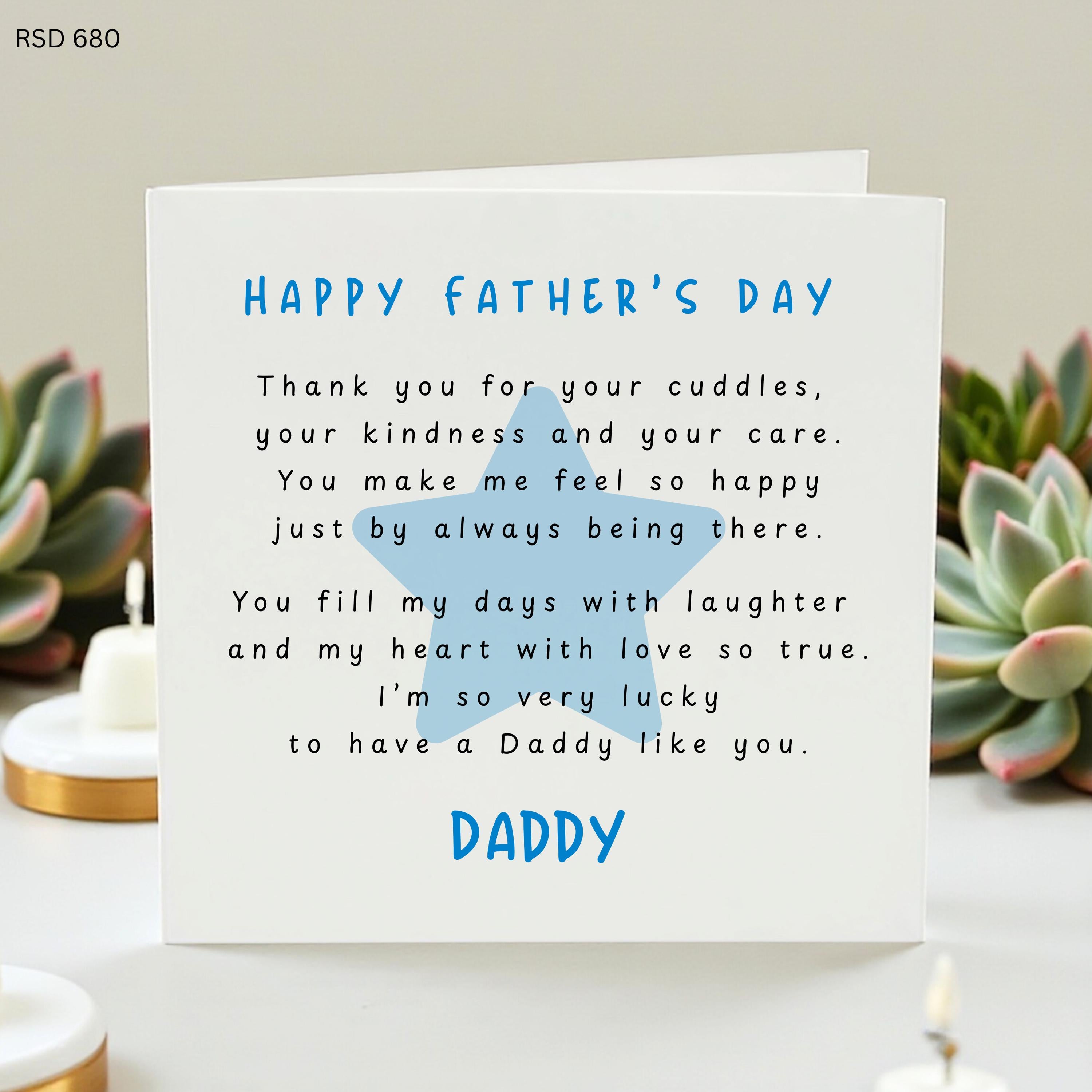 Personalized Happy Father’s Day Card for Daddy, Custom Message, Cute Kids Card, Heart Keepsake, Thank You Dad, Handmade Gift