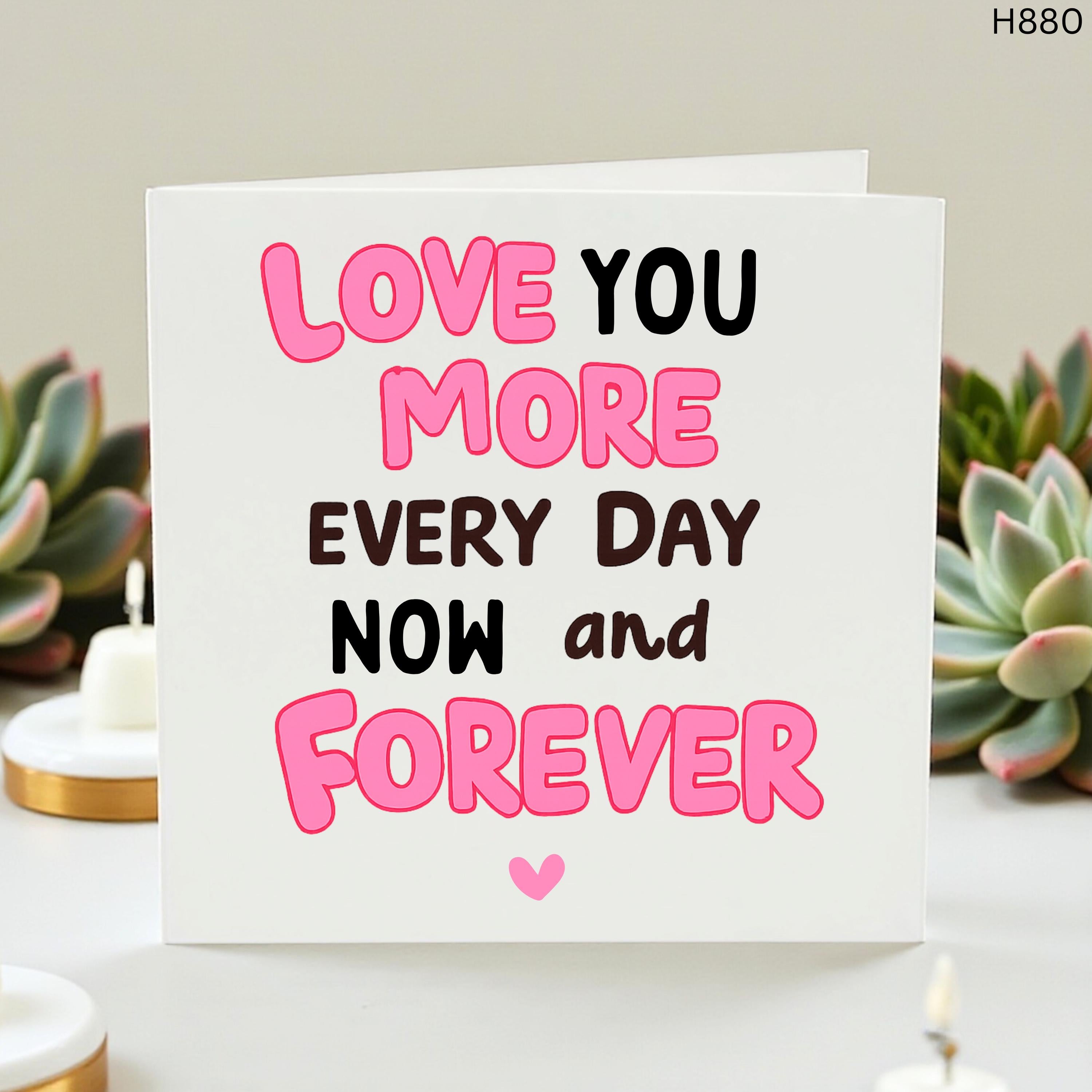 I Love You Today, Tomorrow, and Forever Card, Romantic Love Note, Custom Greeting for Partner, Cute Heart Design, Anniversary Gift