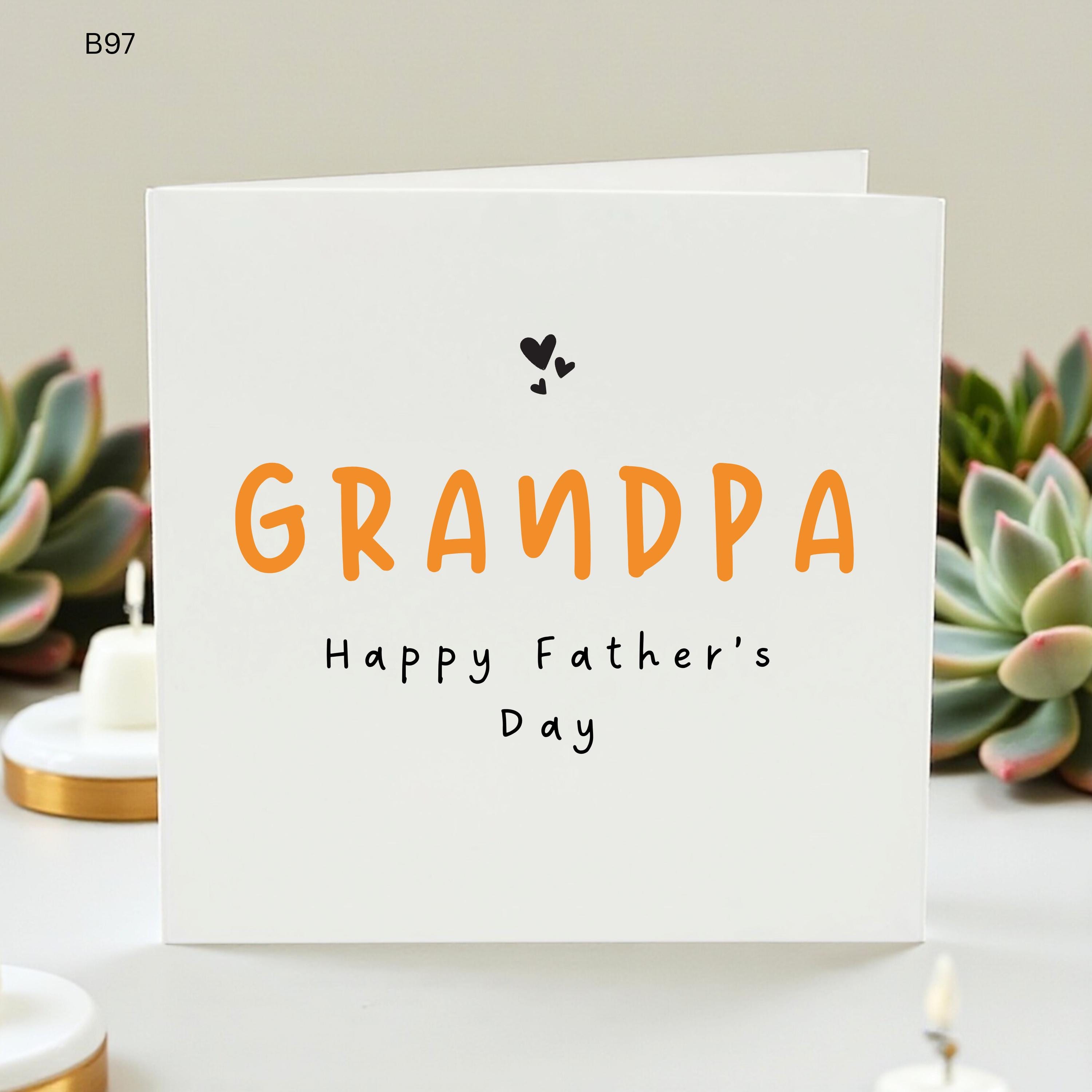 Grandpa Father's Day Card, Cute Grandad Card From Granddaughter Grandson, Happy Fathers Day Card, Personalised Grandpa Card