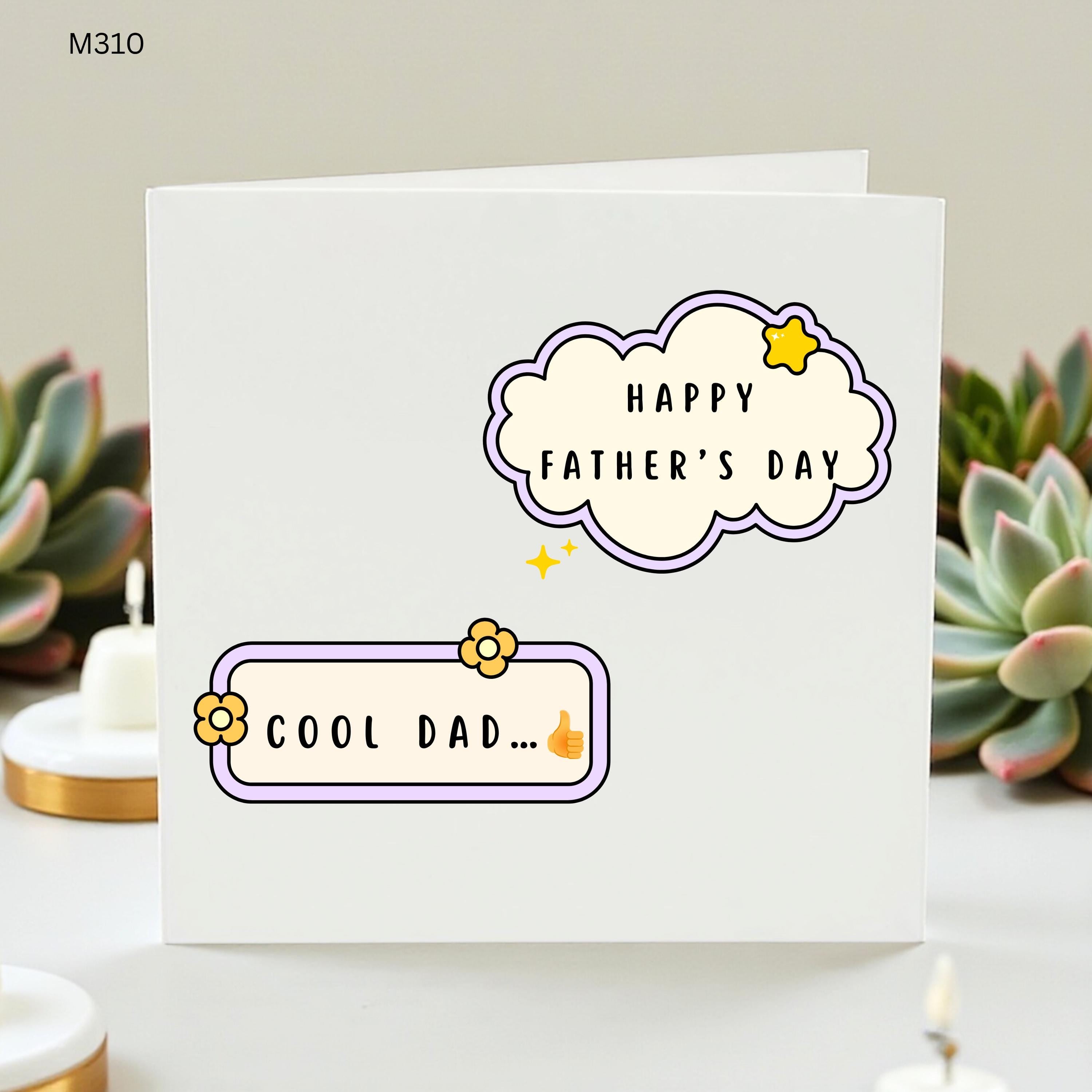 Cool Dad Fathers Day Card, Cute Dad Card From Kids, Funny Daddy Greeting Card, Minimal Father's Day Gift For Him, Dad Card UK For Daddy Gift