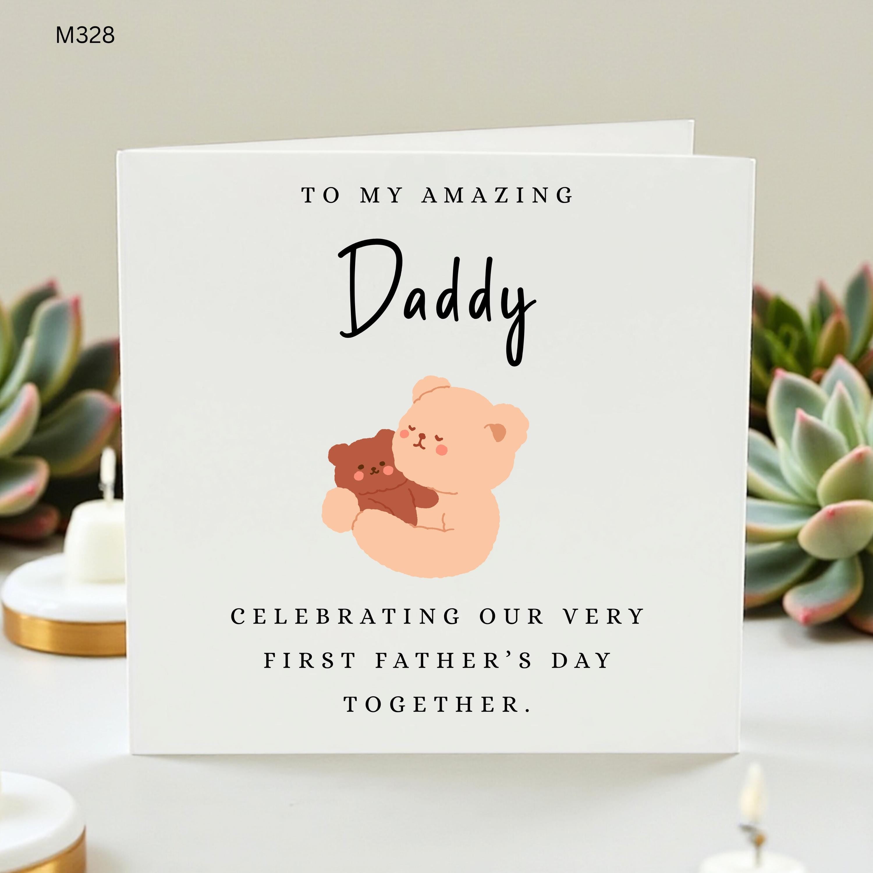 First Fathers Day Card From Baby, Daddy First Fathers Day Card, Cute Teddy Bear New Dad Card, Celebrating Our First Fathers Day