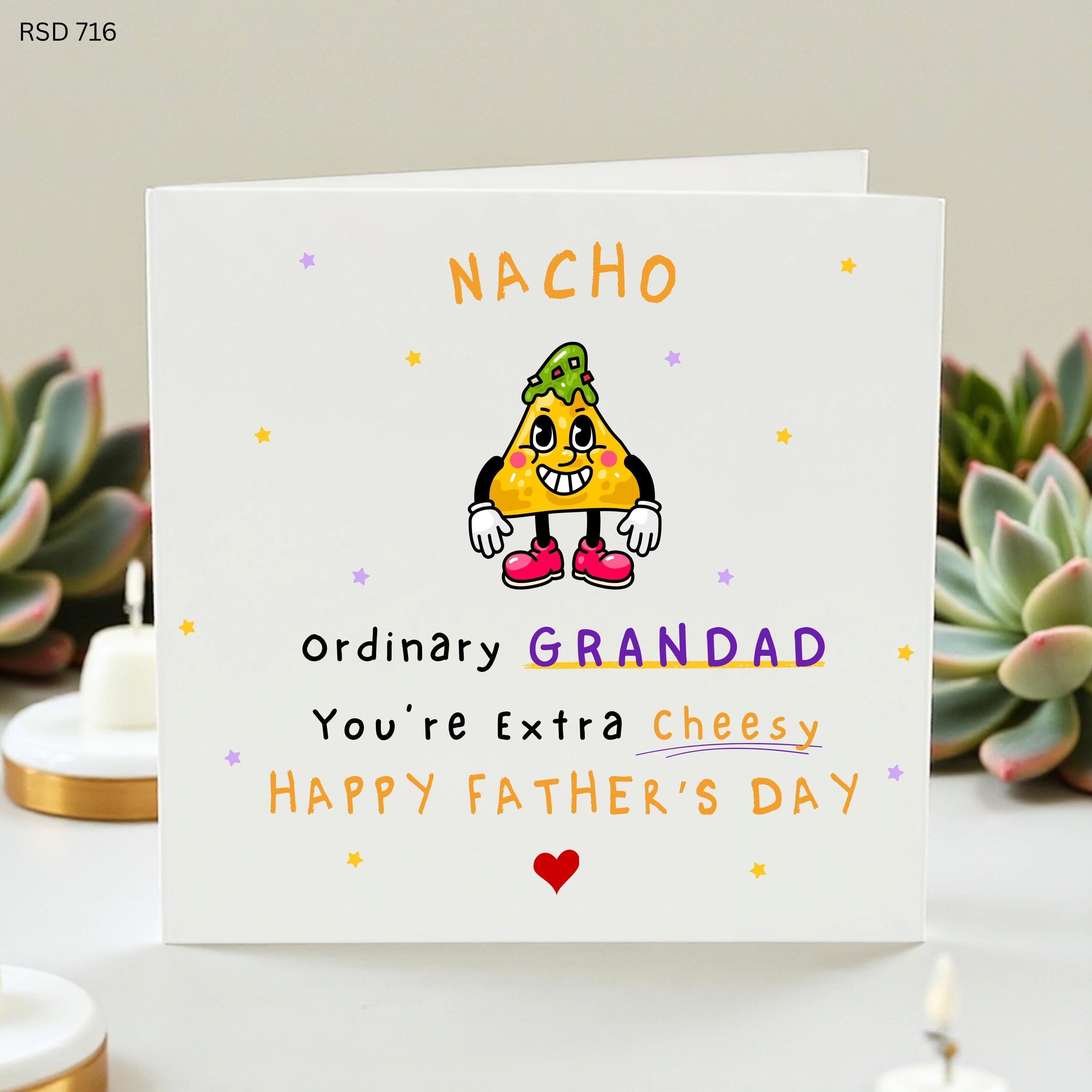 Funny Grandad Father's Day Card, Nacho Ordinary Grandad Card, Extra Cheesy Grandad Card, Cute Grandad Gift From Grandchild
