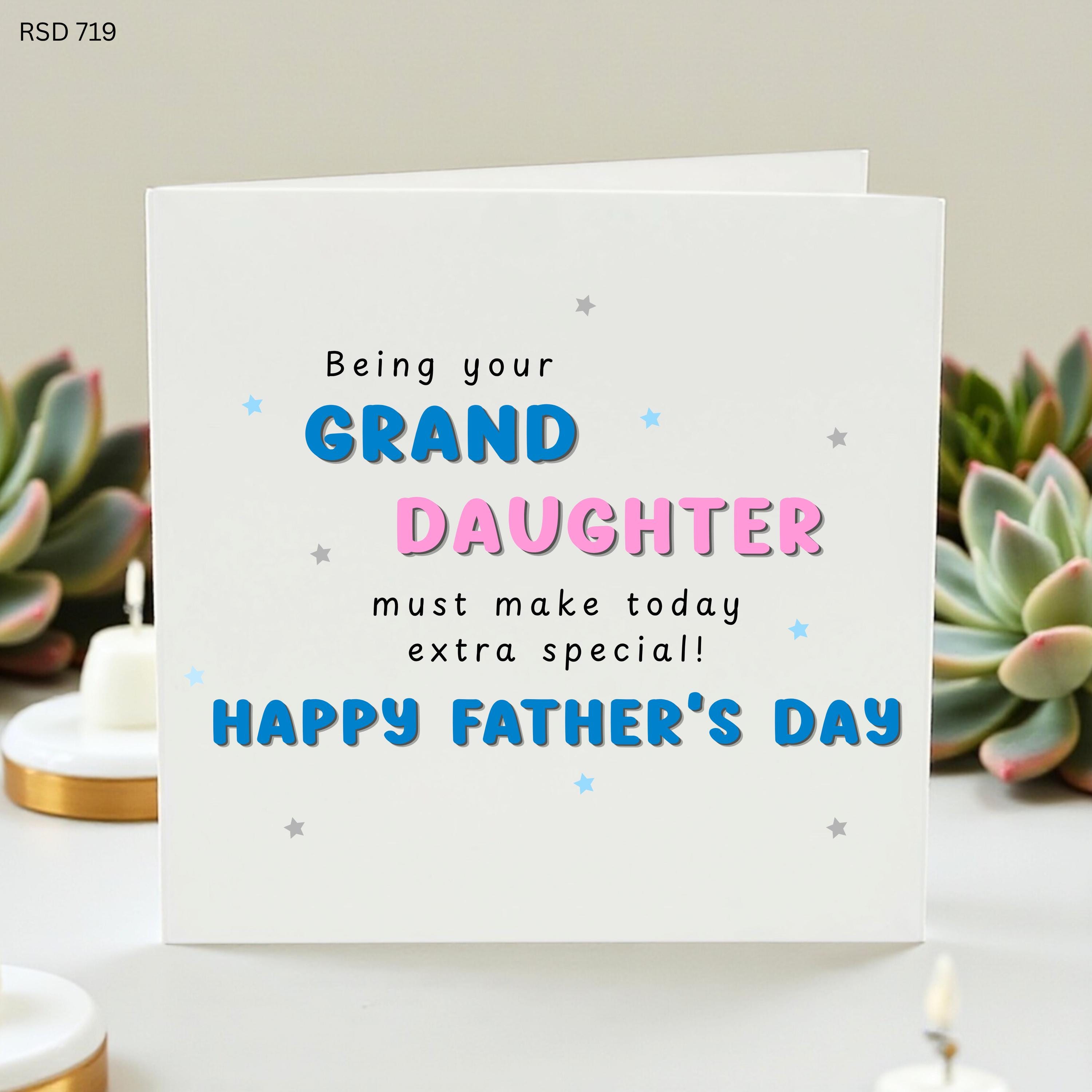 Granddaughter Father's Day Card, Cute Grandad Card From Granddaughter, Special Grandad Gift, Happy Fathers Day Card For Grandpa