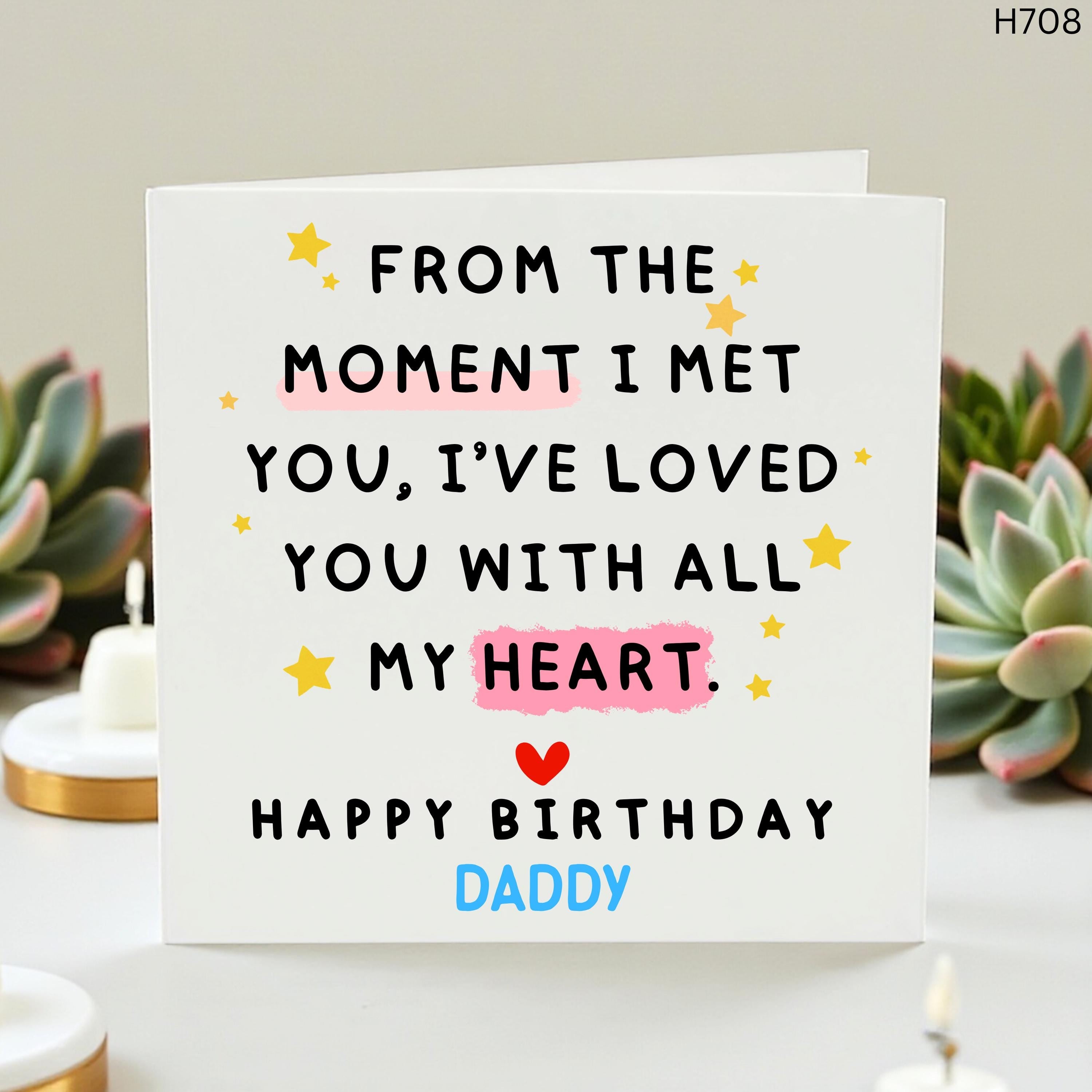 Heartfelt Birthday Card for Daddy, Birthday Gift from Child to Dad, Loving Message Birthday Note,Personalized Birthday Card for Father Sweet