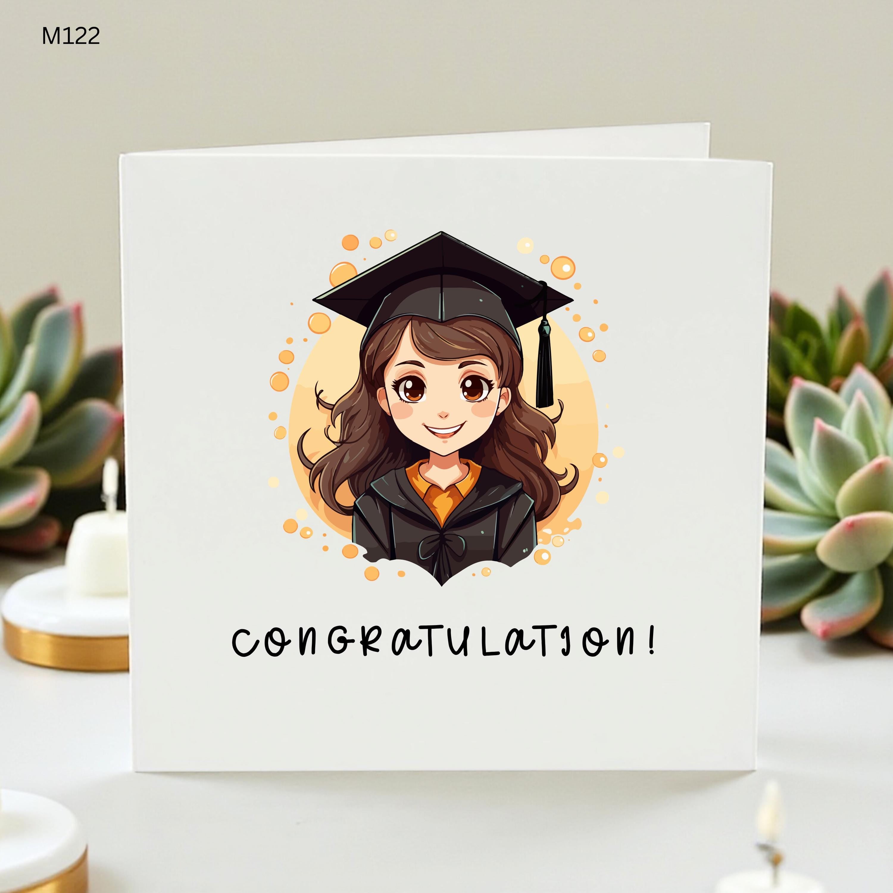 Personalized Graduation Card for Her, Congratulations Graduate Card, Cute Girl Graduation Gift, Class of 2026 Grad Card, University College