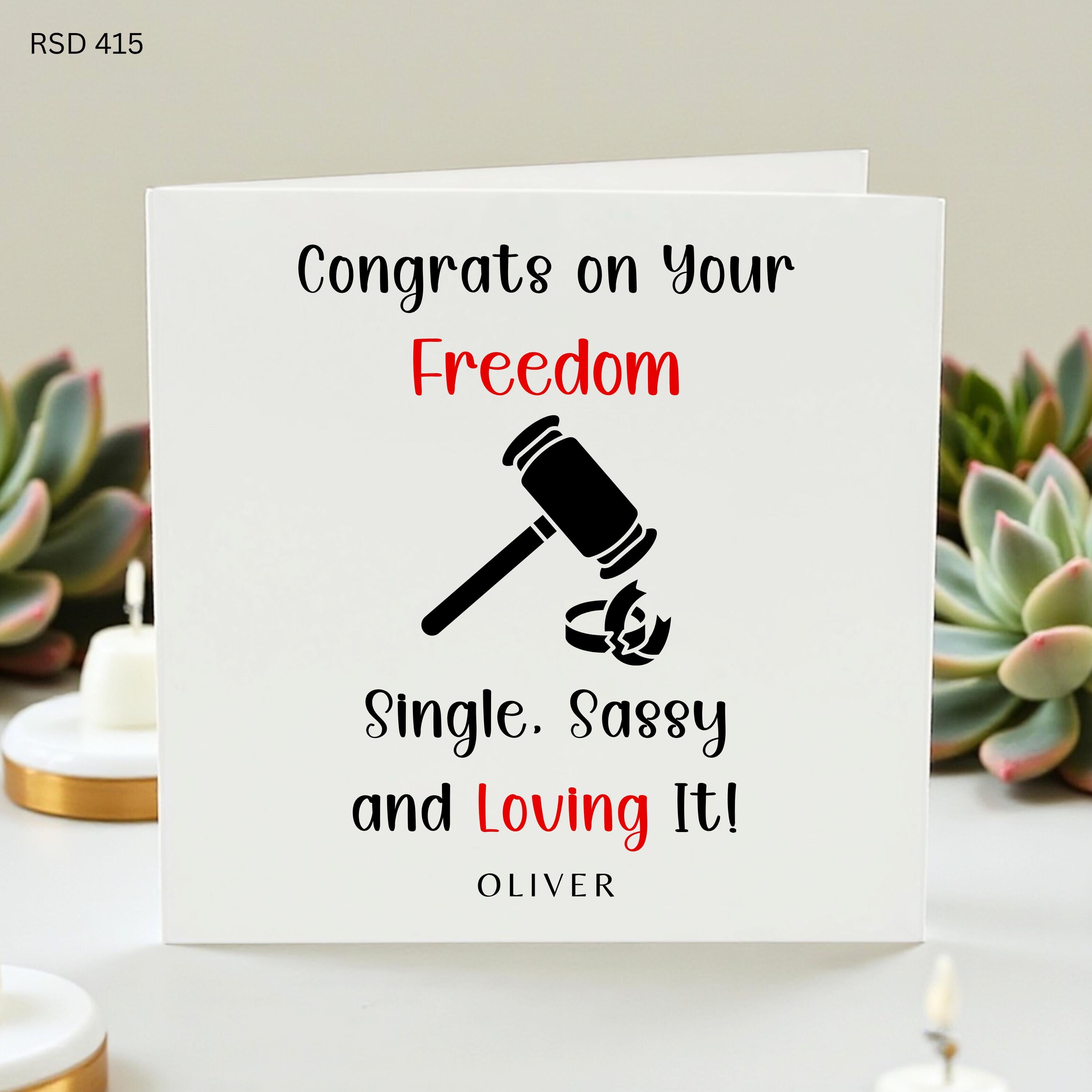 Personalized Divorce Card, Funny Freedom Card, Single Sassy Loving It, Congrats On Divorce, Divorce Party Gift, Breakup Card, New Chapter