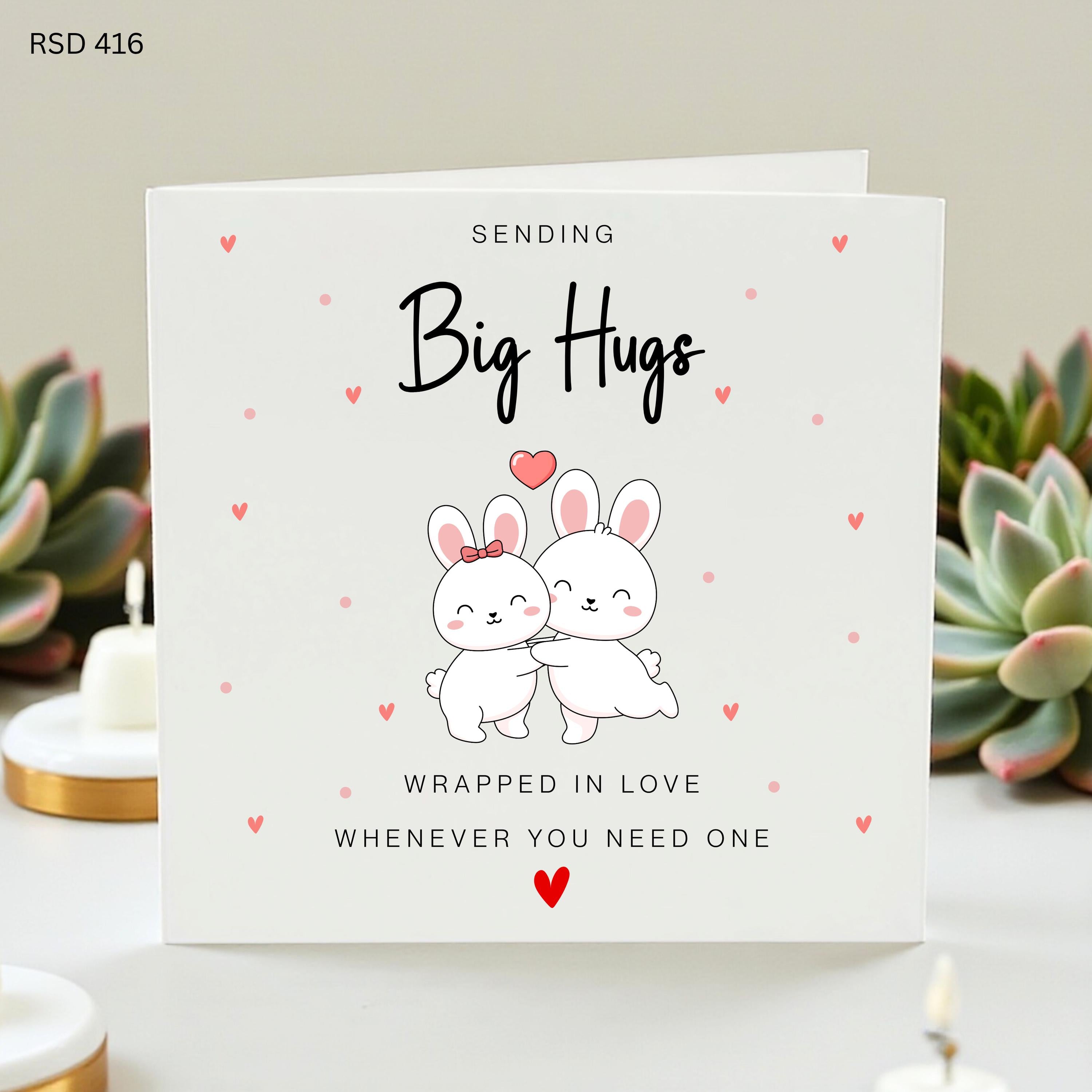 Sending Big Hugs Card, Thinking Of You Gift, Sympathy Card, Long Distance Hug, Comforting Card, Get Well Soon Gift, Sending Love Card, Care