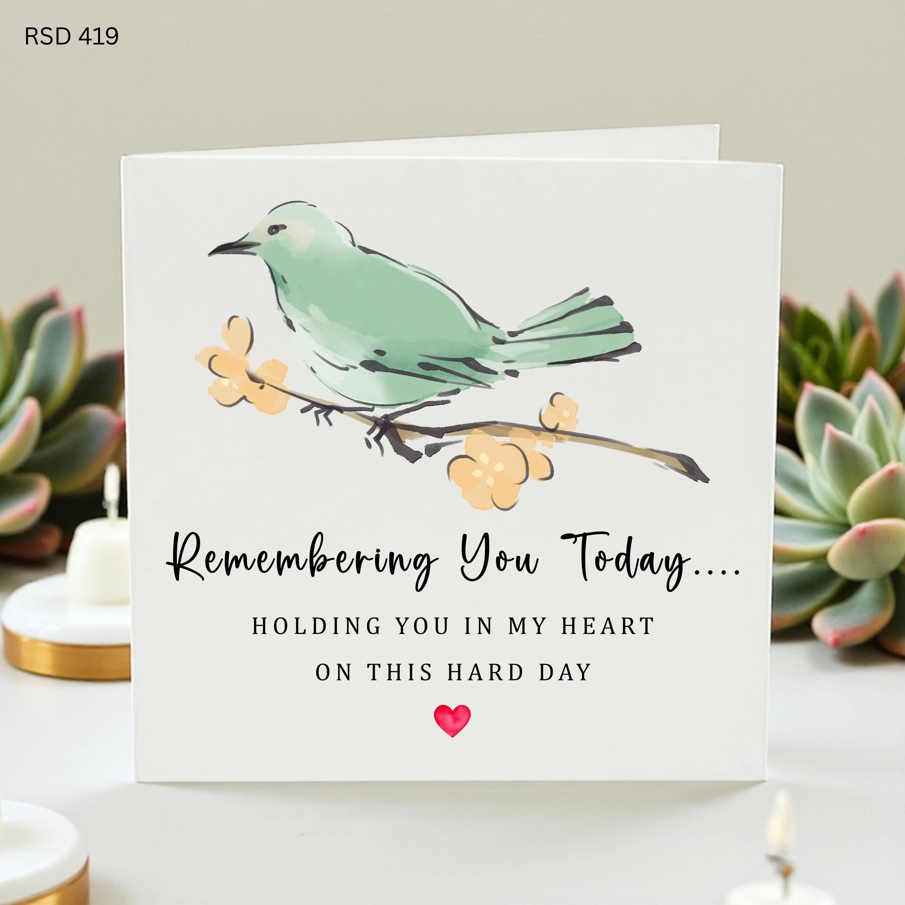 Remembering You Card, Bereavement Greeting Card, Sympathy Card, Thinking Of You, Loss Of Loved One, Memorial Card, Comforting Sympathy