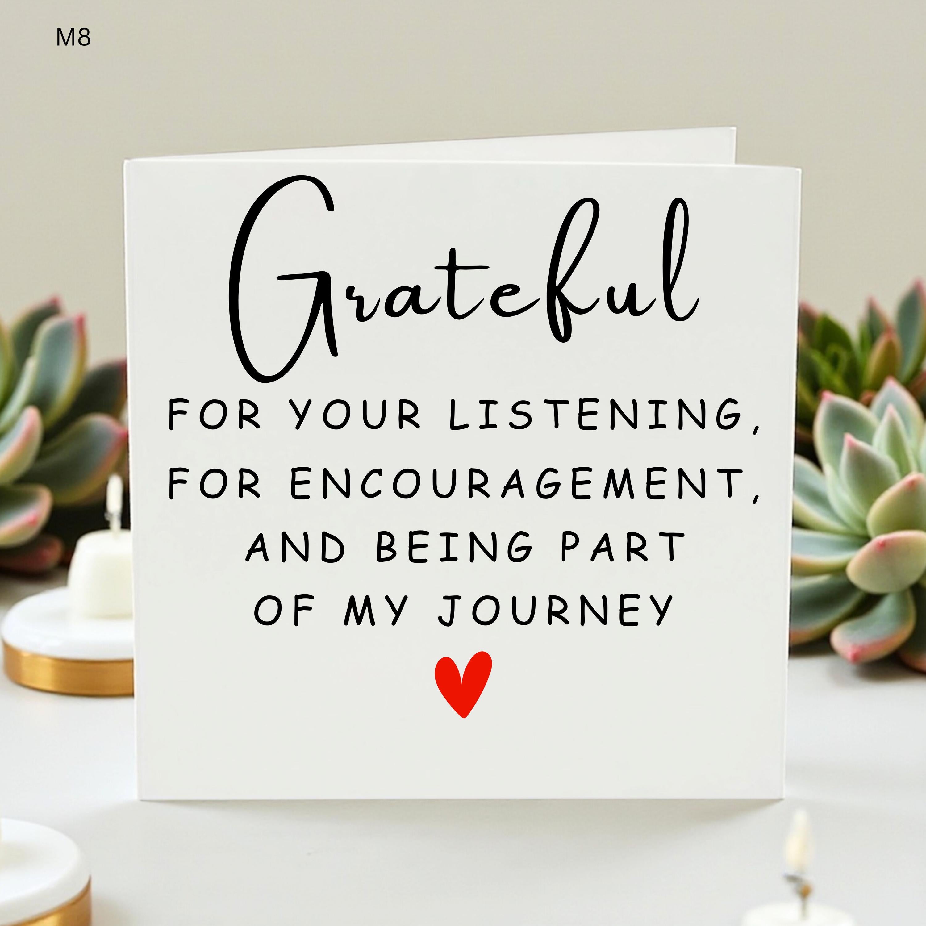 Grateful Card, Thank You Card for Friend, Appreciation Card, Sentimental Greeting Card,Encouragement Gift, Best Friend, Meaningful Thank You
