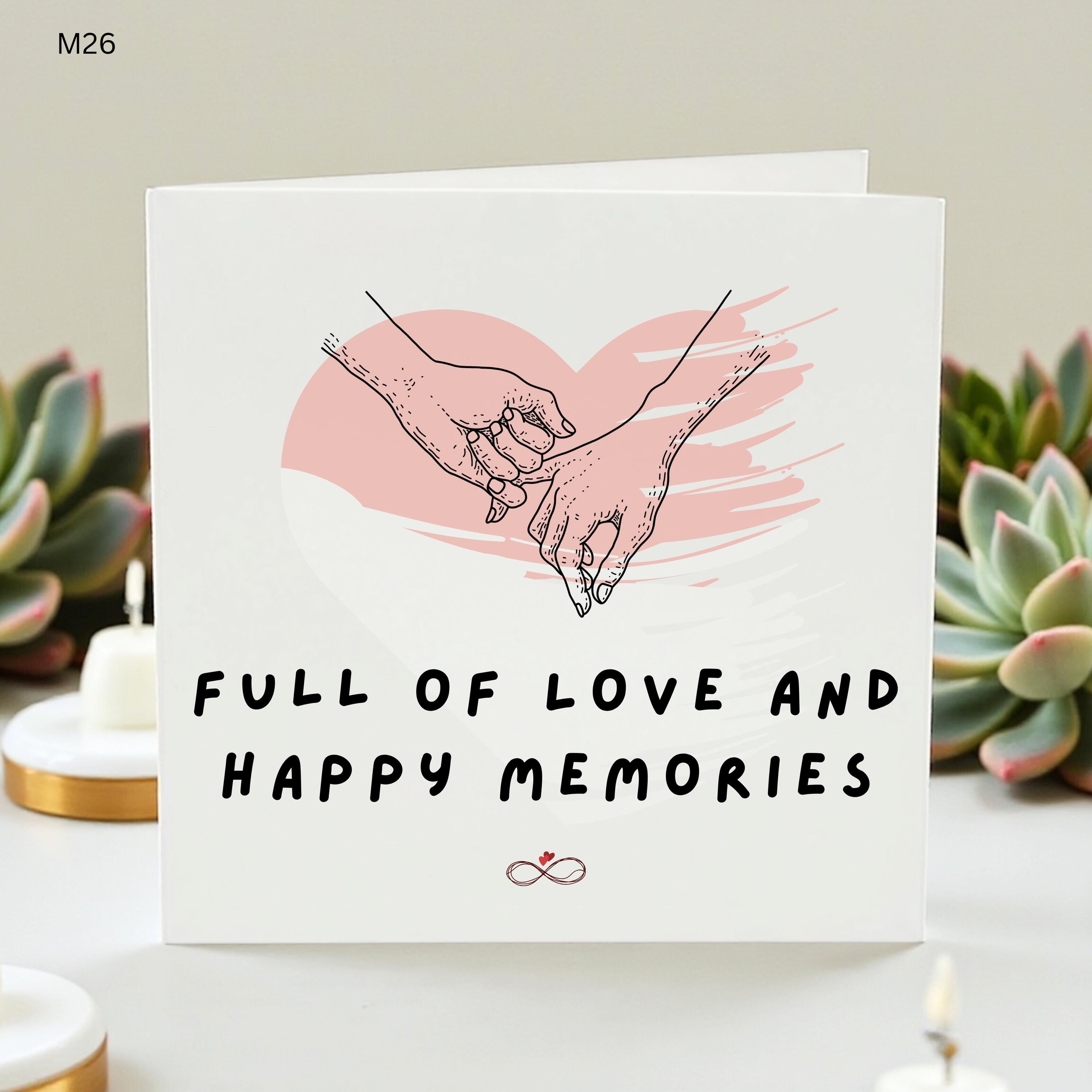 Full of Love Card, Anniversary Keepsake, Memory Lane Gift, Romantic Greeting Card, Couple Gift, Sentimental Card, Love and Memories Card