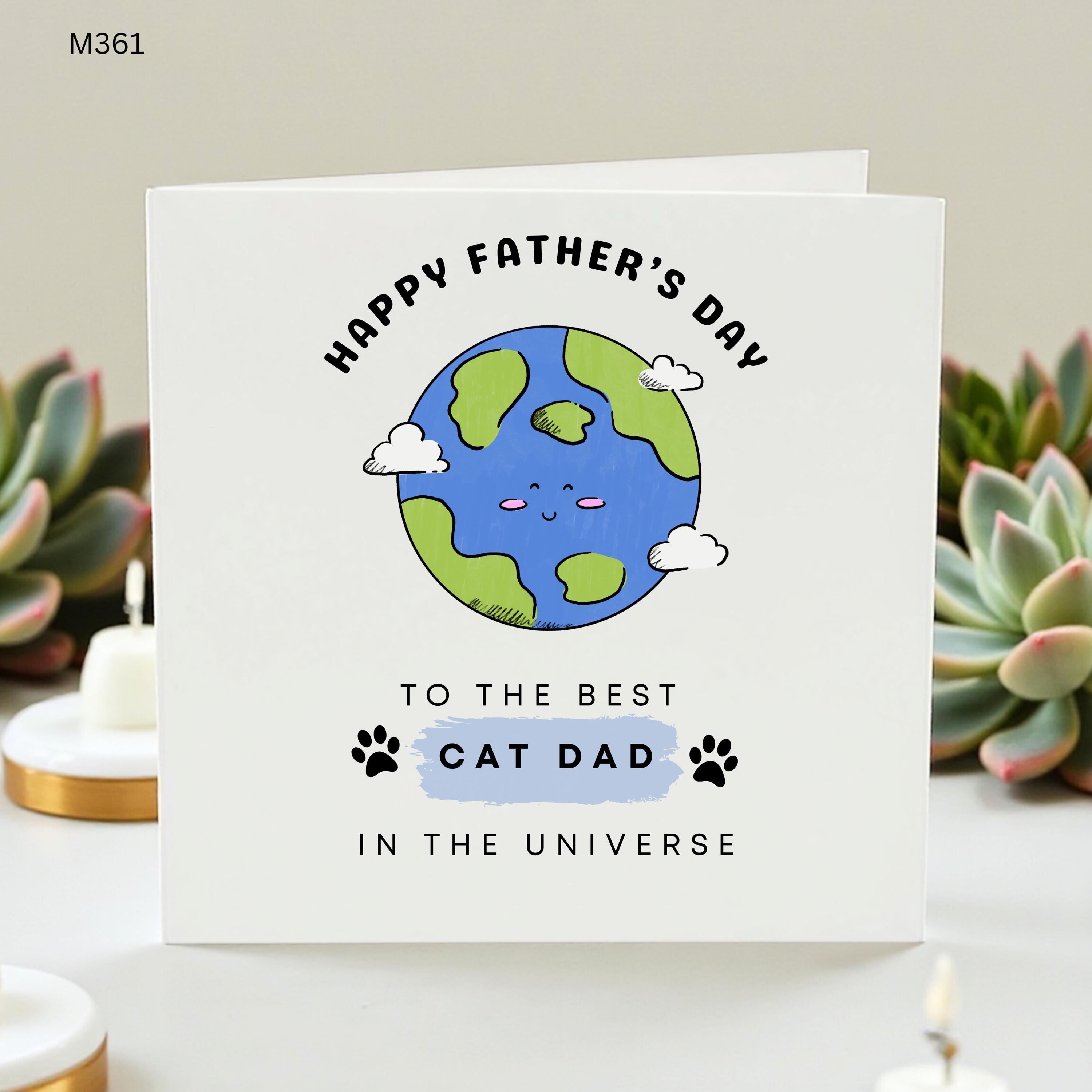 Funny Cat Dad Father's Day Card, Best Cat Dad in the Universe Card, Cute Cat Daddy Card from the Cat, World's Best Cat Dad Card