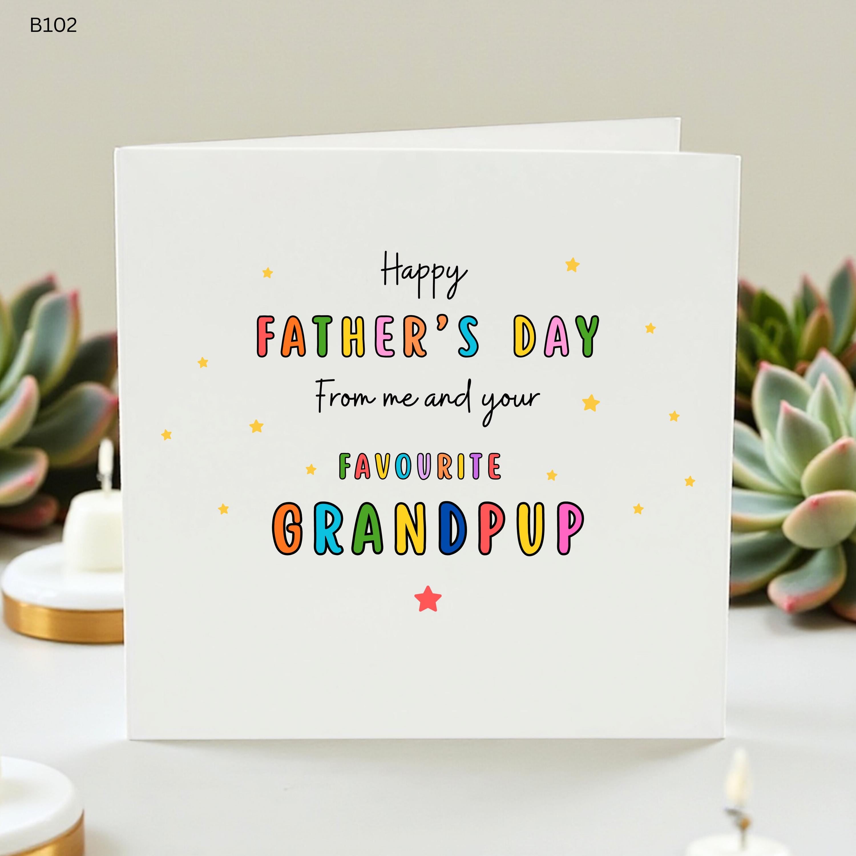 Funny Father's Day Card from the Dog, Favorite Grandpup Card for Grandpa, Humorous Dog Grandpa Gift, Colorful Fathers Day Card from Granddog