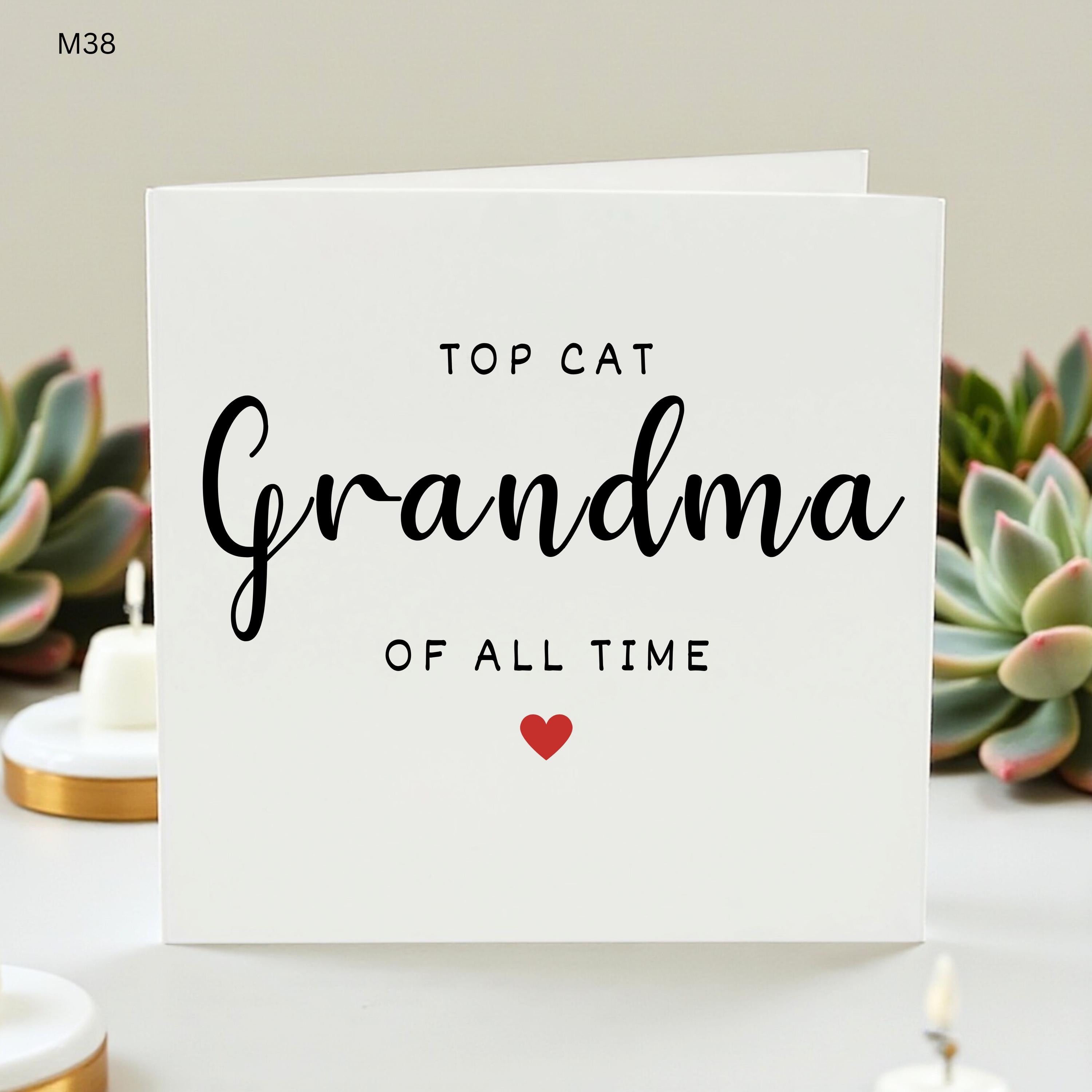 Cat Grandma Birthday Card, Best Cat Grandma Ever, Funny Cat Mom Card, Gift For Cat Lover, Cute Cat Lady Card, Grandma Birthday Gift From Pet