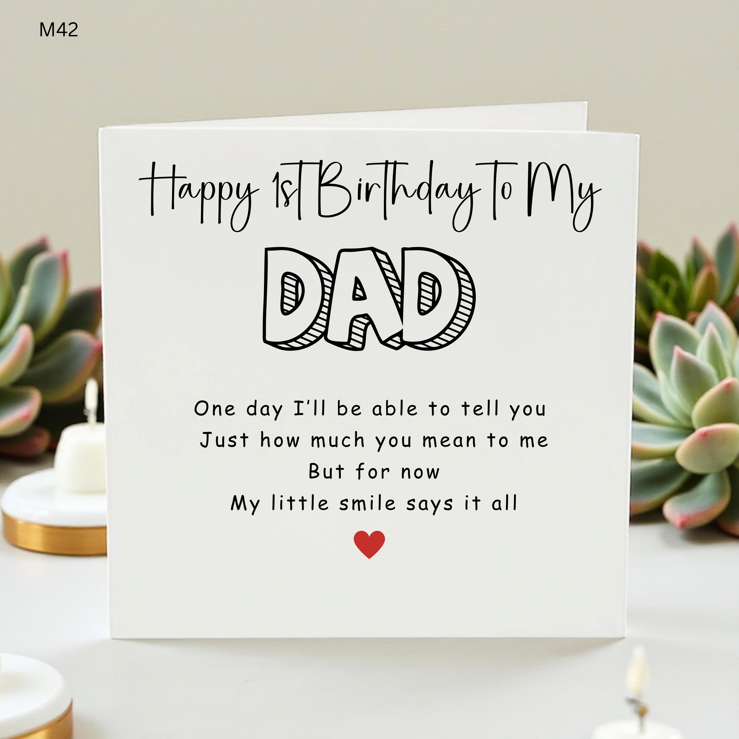 Happy 1st Birthday Dad Card, First Birthday Card from Baby, Personalized Card for Dad, New Dad Gift, First Birthday Gift from Baby, Daddy