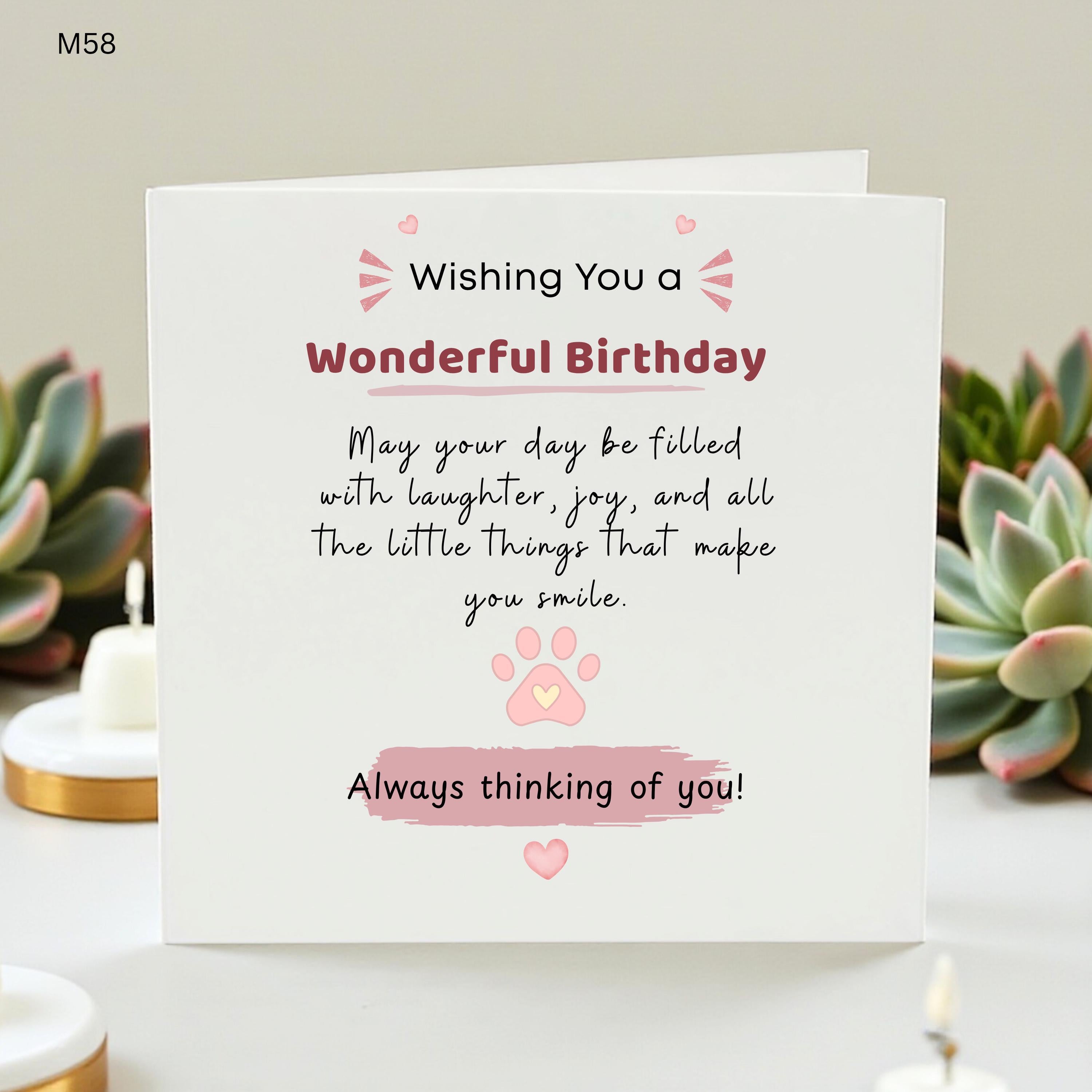 Personalized Dog Birthday Card, Custom Pet Birthday Gift, Dog Lover Greeting Card, Paw Print Birthday Card, Thinking of You Pet , Pet Owner