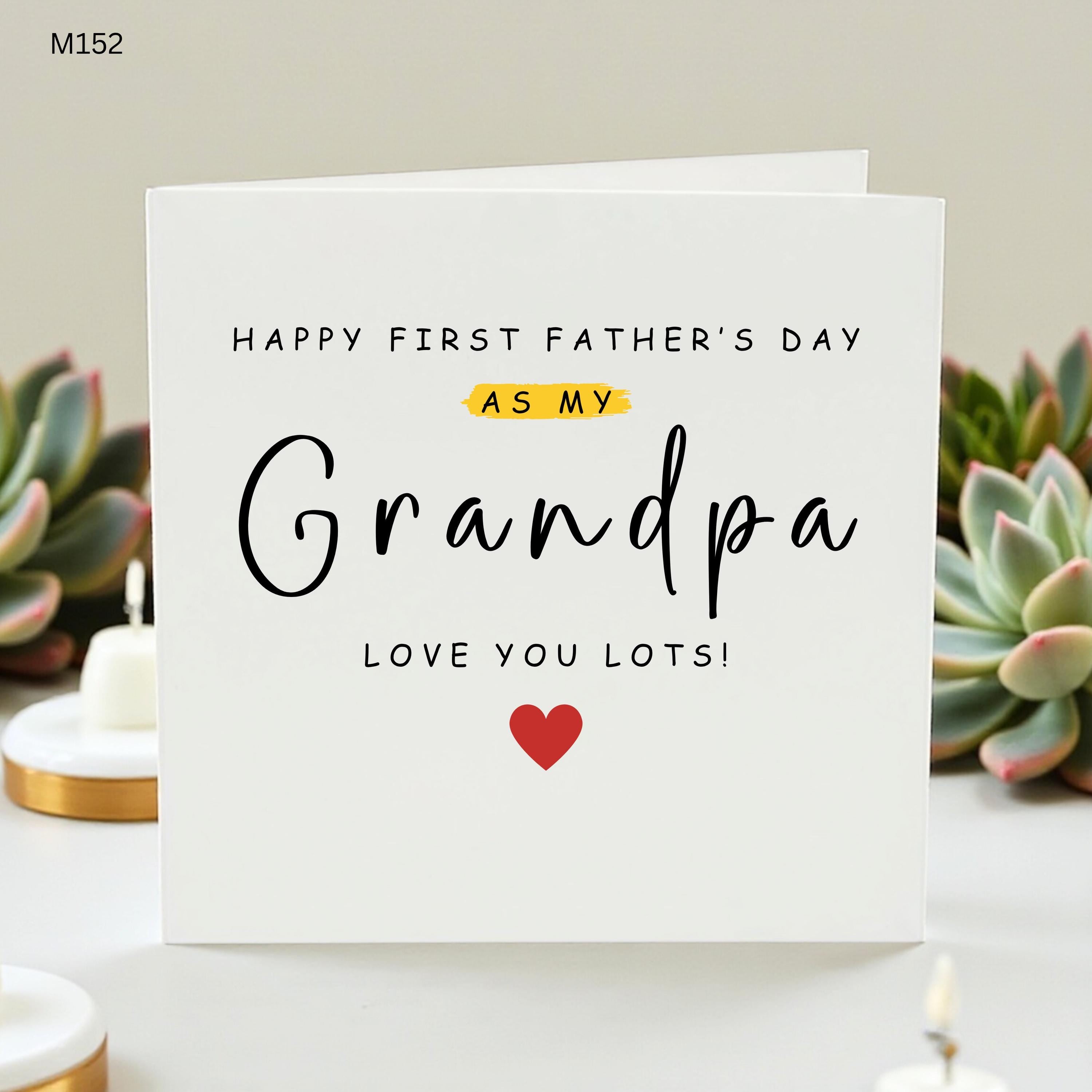 First Fathers Day as Grandpa Card, New Grandpa Gift, 1st Father's Day Card for Grandfather, Gift from Grandchild, Custom Grandpa Greeting