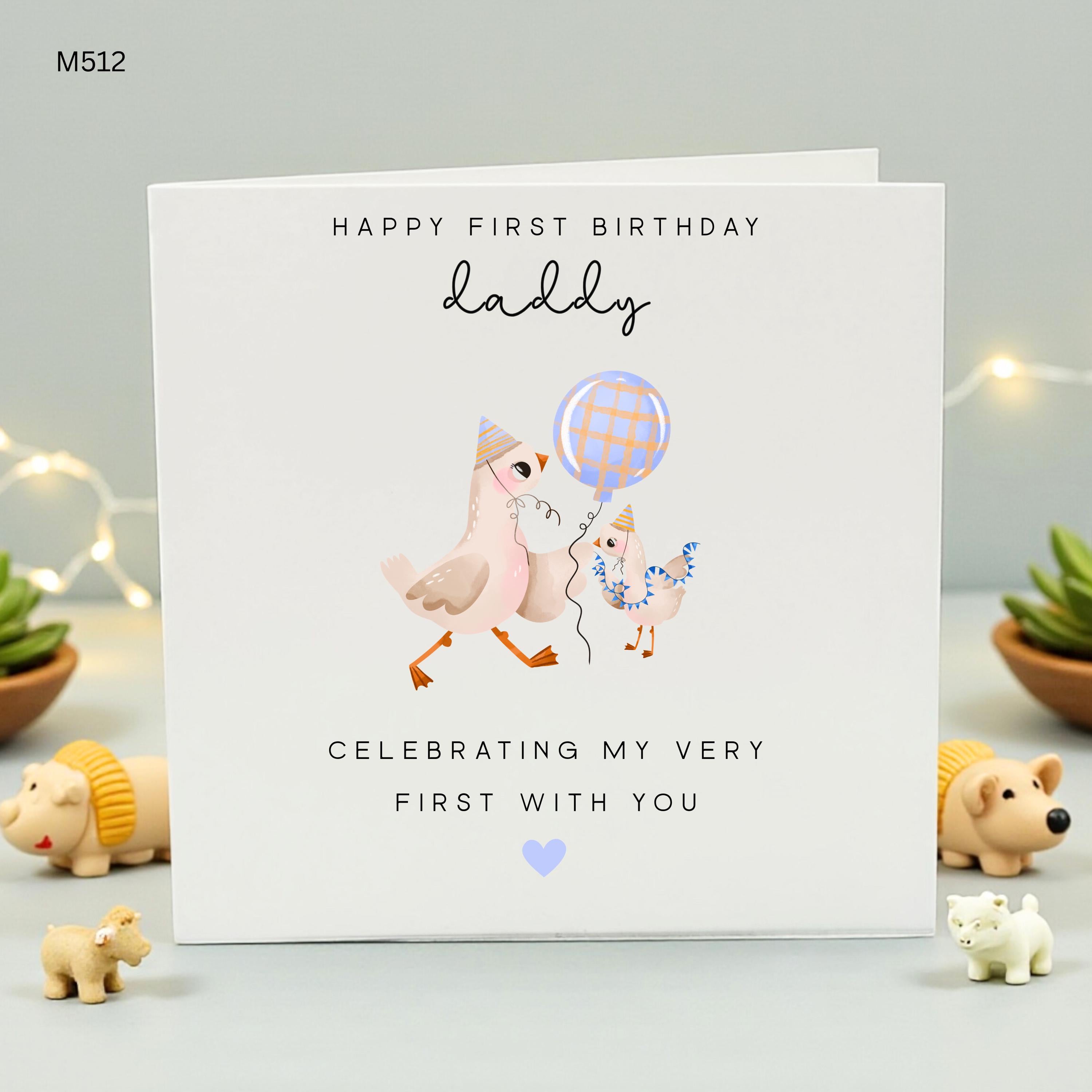 First Birthday Daddy Card from Baby, Personalized Daddy 1st Birthday Gift, Custom Card for Dad, 1st Father's Day Card, New Dad Card Gift