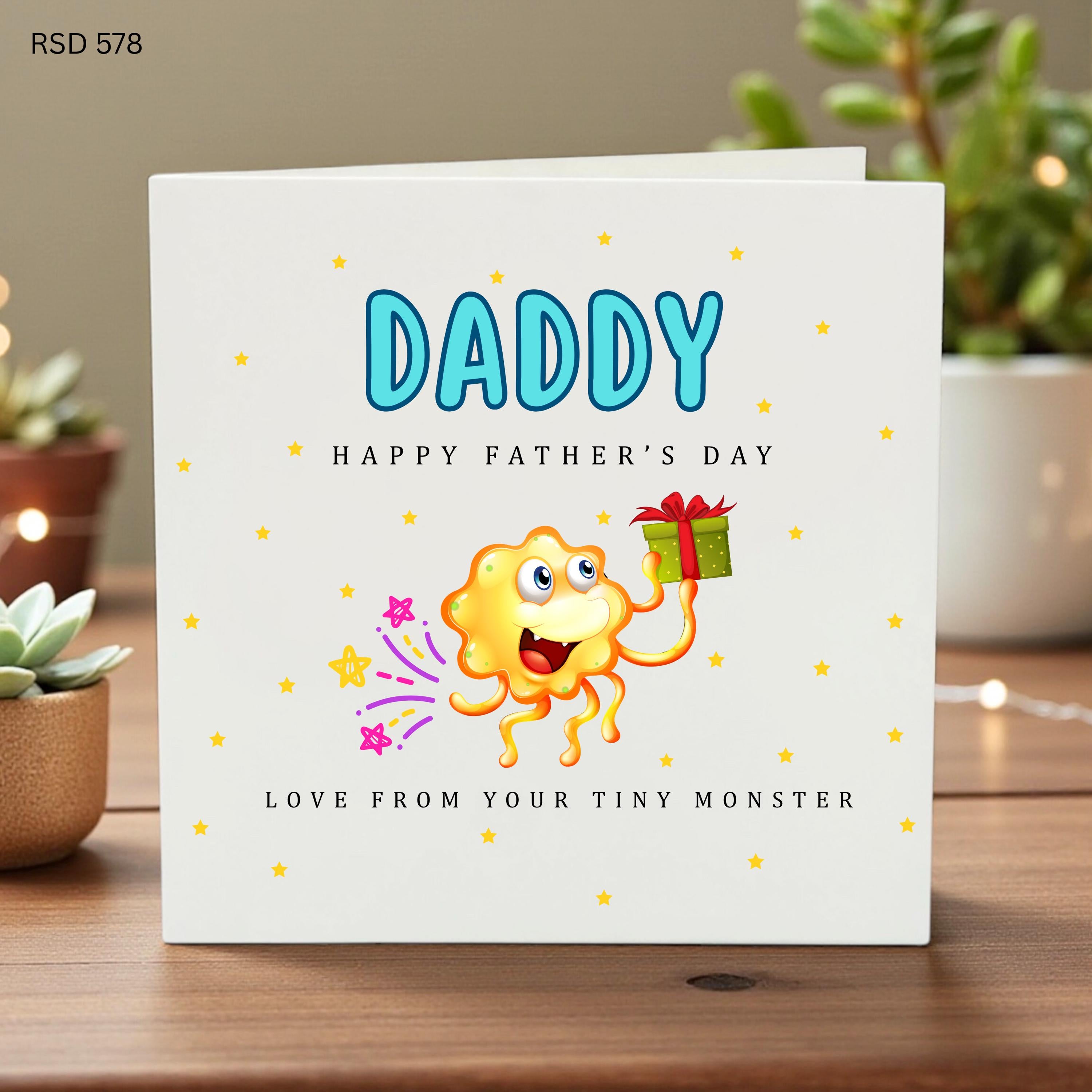 Funny Father’s Day Card Love From Your Tiny Monster Cute Daddy Card, Kids Personalized Card, Humorous Dad Gift, Unique Dad Card