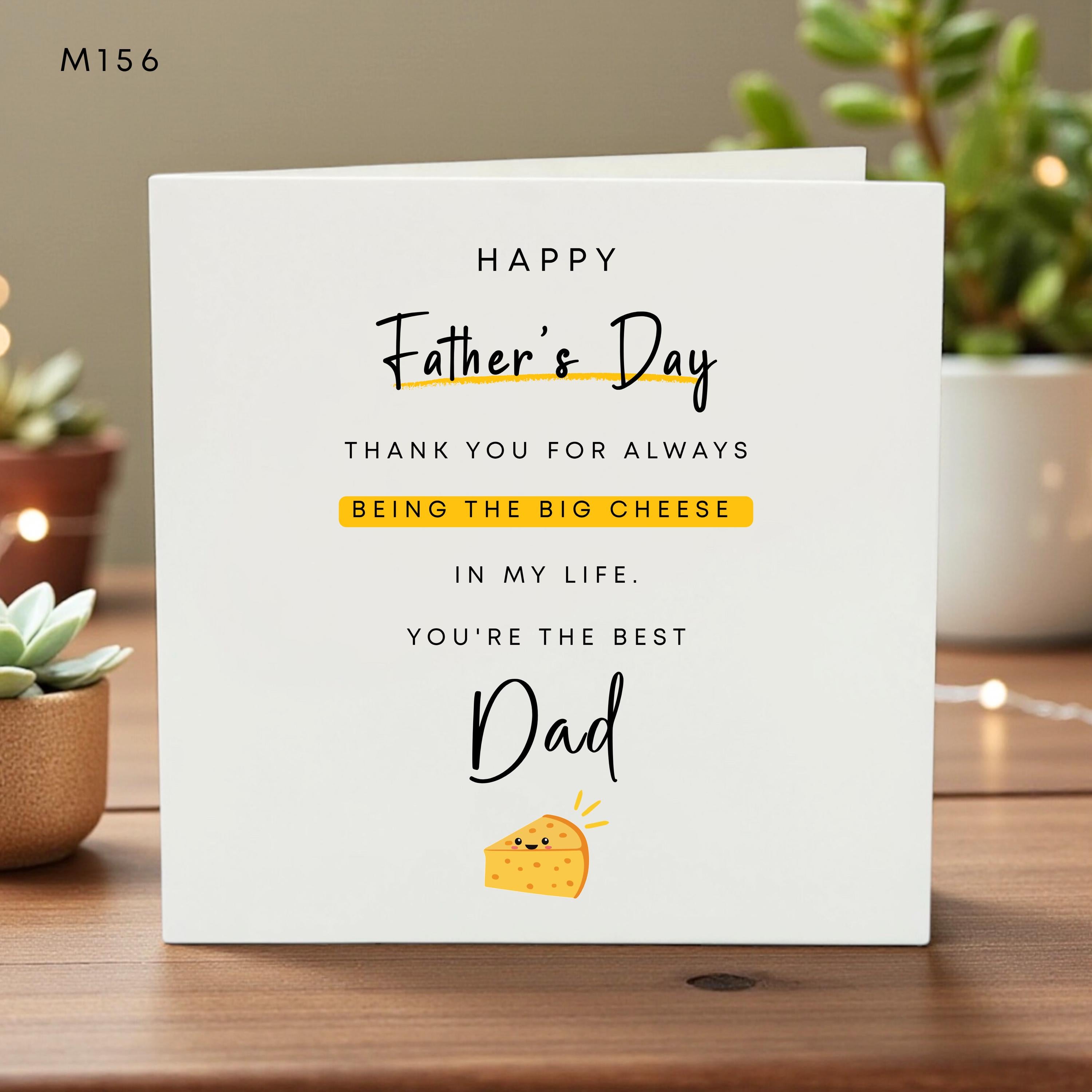 Funny Father’s Day Card, Dad Thank You Card, Big Cheese Greeting, Cute Cheese Illustration, Humorous Dad Gift, Celebration Card
