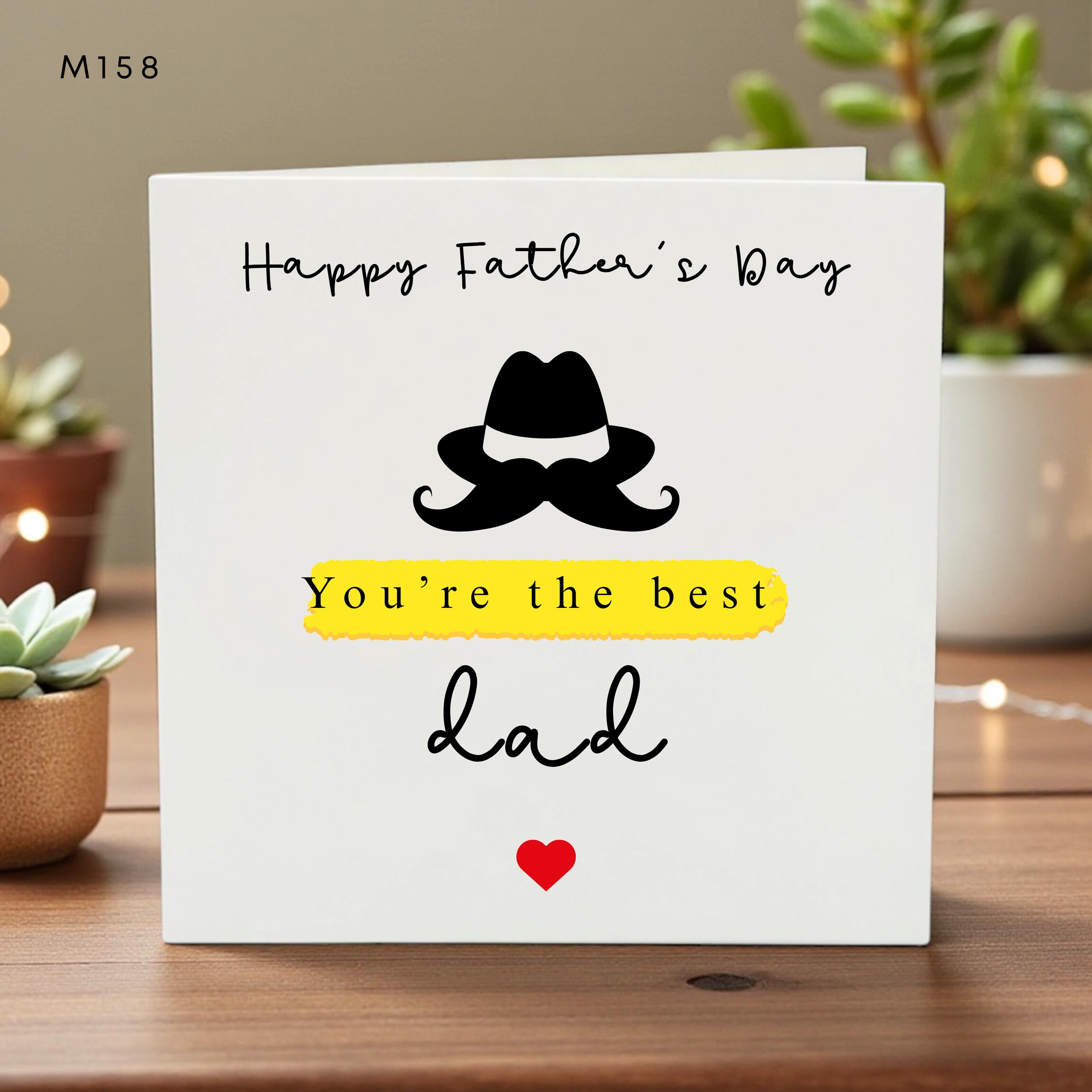 Funny Dad Father’s Day Card, You’re the Best Dad, Cute Heart Design, Humorous Dad Gift, Greeting Card for Father