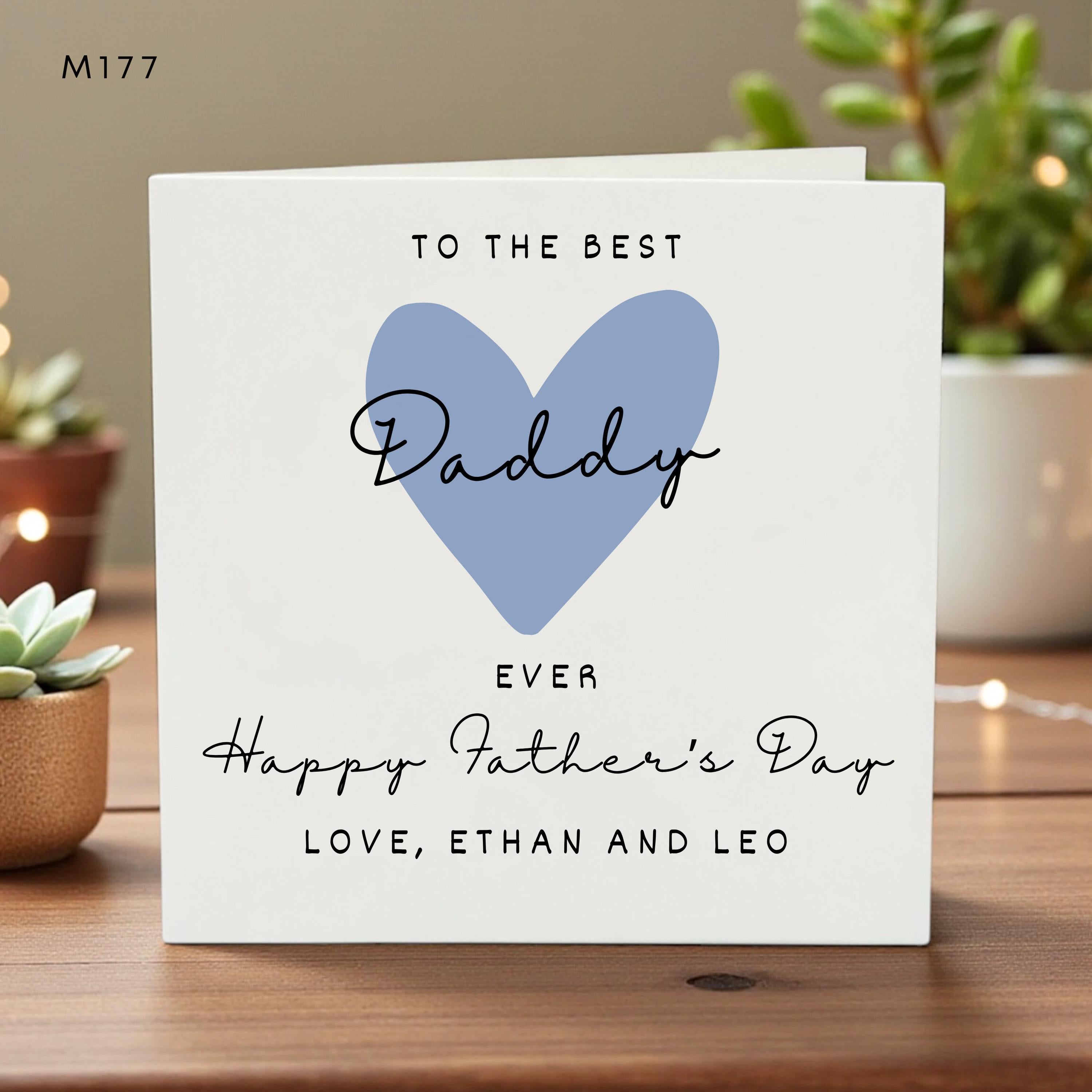 Daddy Fathers Day Card, Best Dad Ever, Personalized Greeting, Funny or Sweet Dad Gift, Unique Fathers Day Card