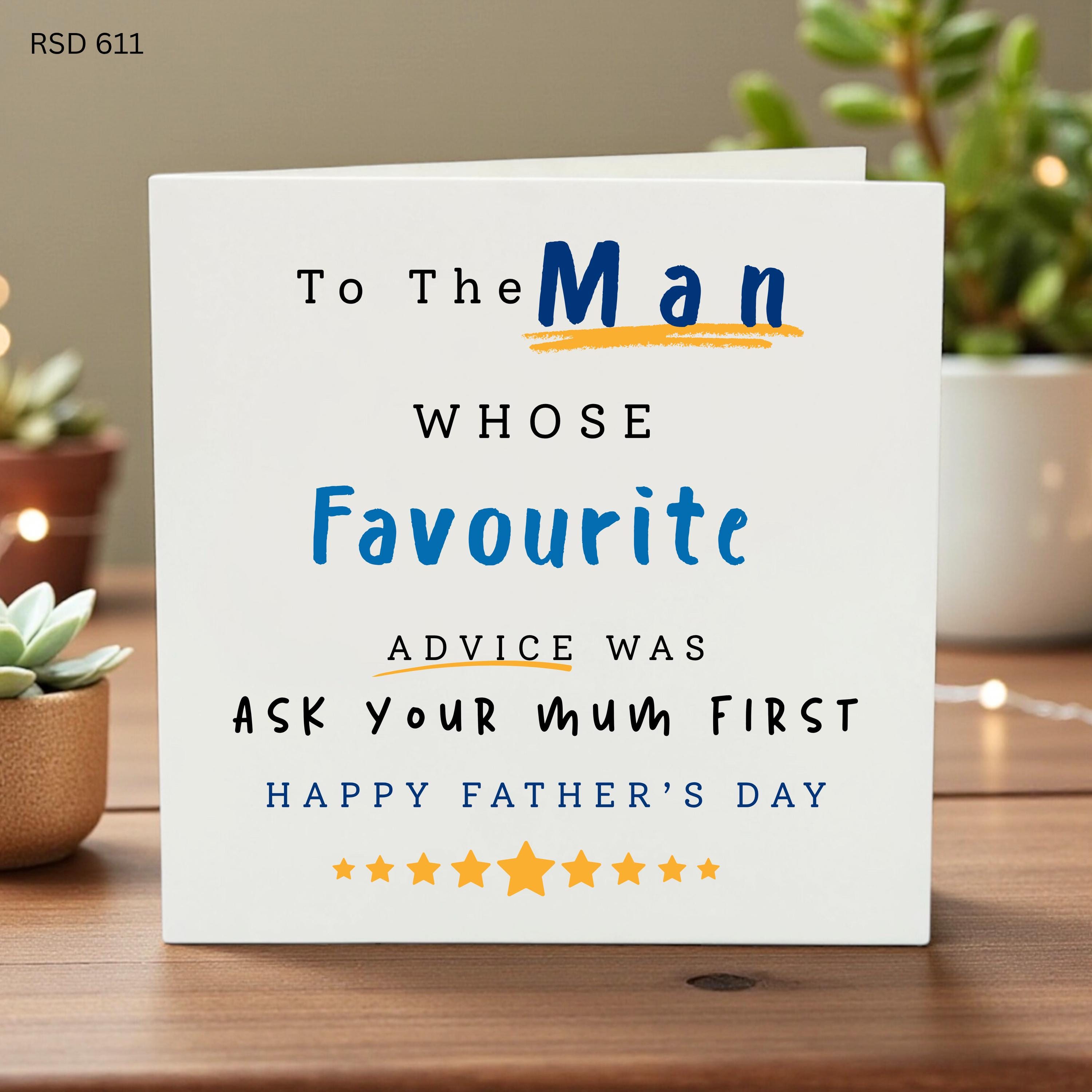 To The Man Whose Advice Was Gold Funny Father’s Day Card Gift For Dad Step Dad Grandad Humorous Greeting Card