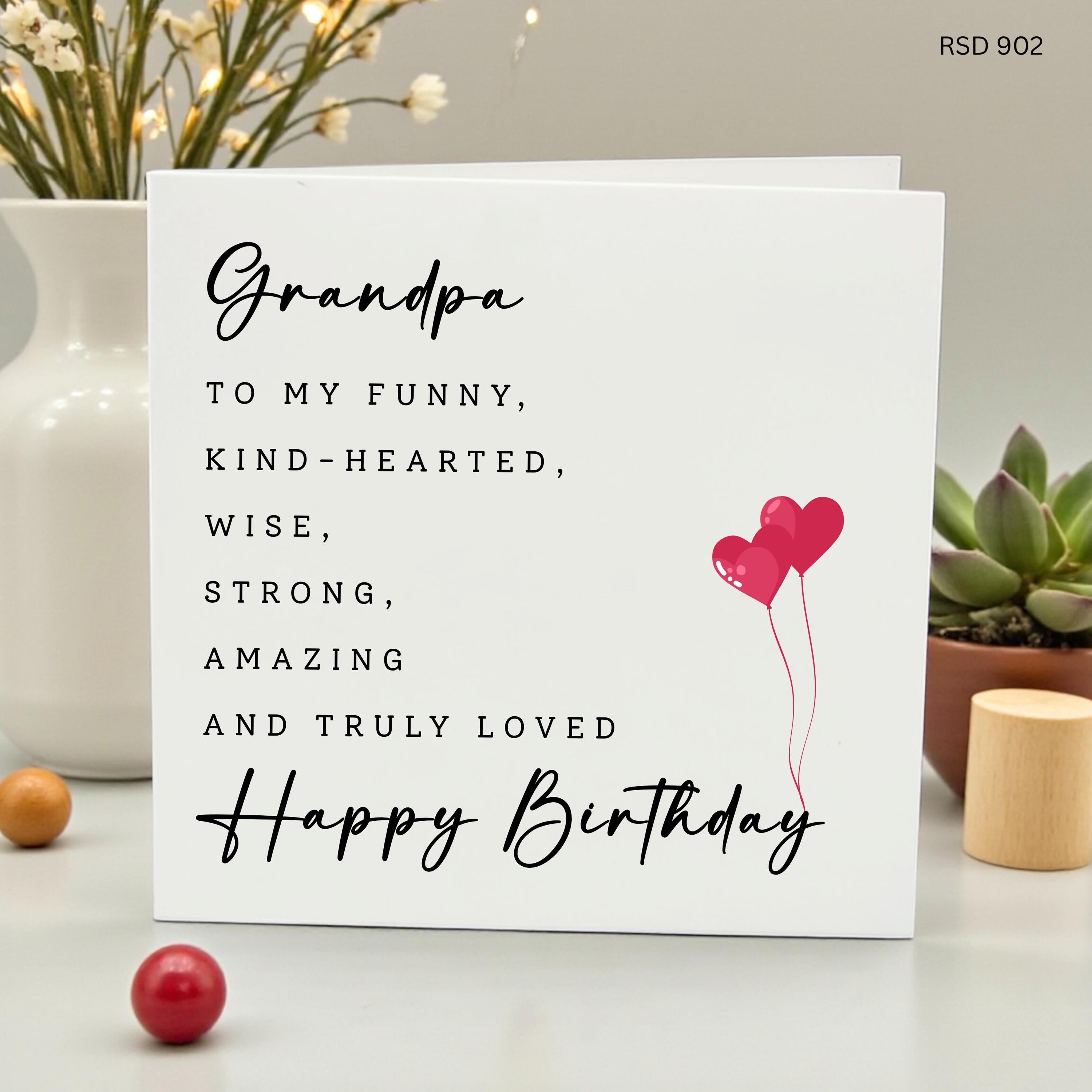 Grandpa Birthday Card, To My Funny Kind Hearted Wise Strong Amazing Grandpa, Card for Grandfather, Gramps Birthday Gift, Truly Loved Card