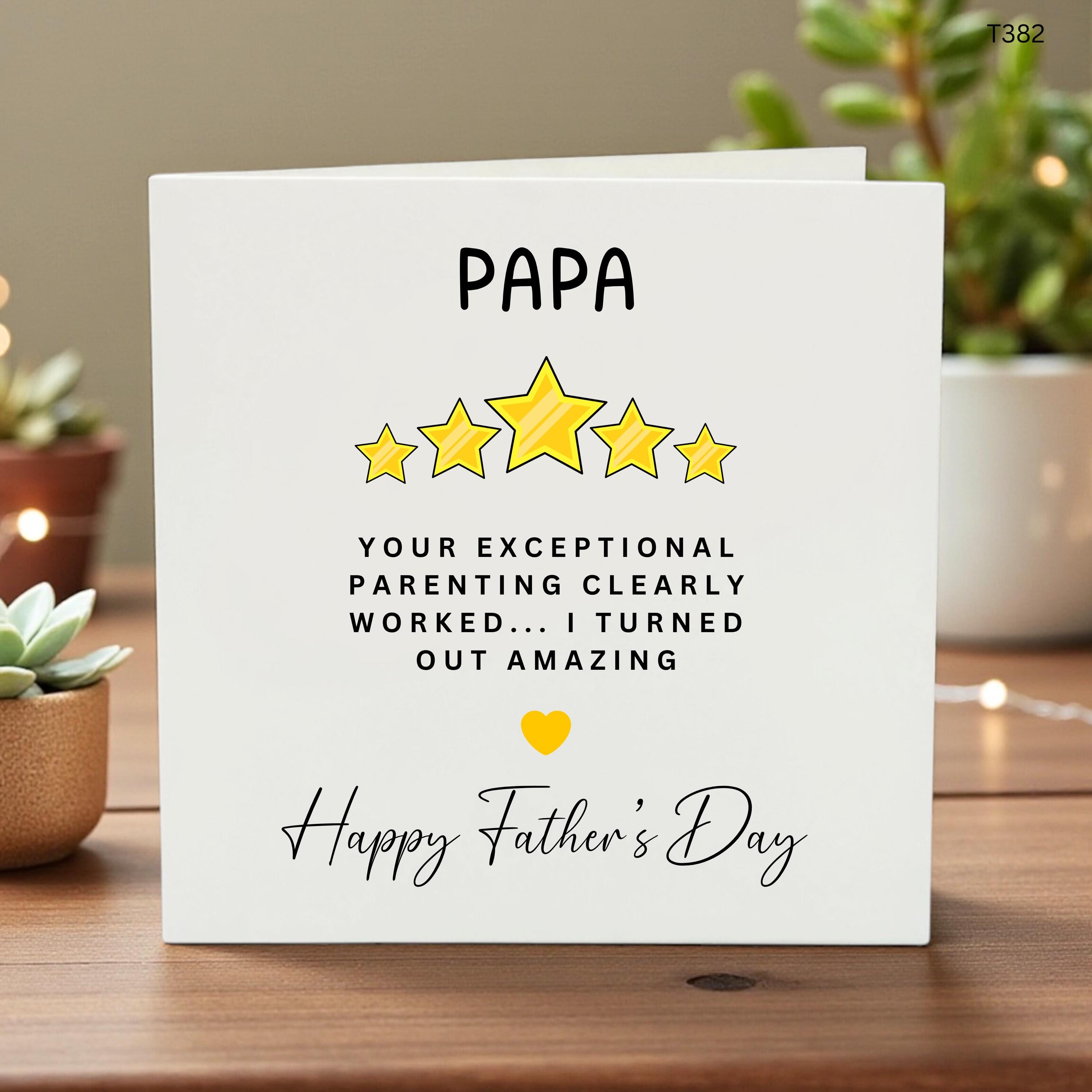 Personalized Father’s Day Card for Papa, Exceptional Dad, Cute Stars Illustration, Daddy Gift, New Dad Keepsake, Fun Dad Card
