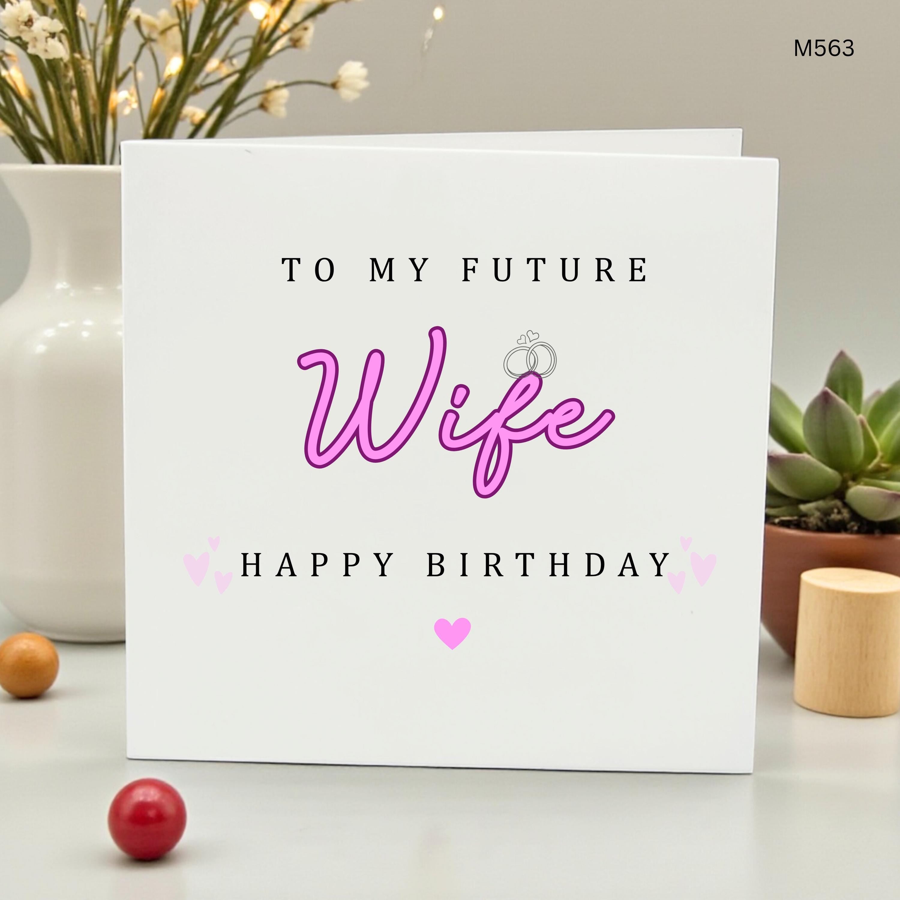 To My Future Wife Birthday Card, Fiancée Birthday Gift, Card for Bride to Be, Sentimental Fiancee Card, Engagement Birthday Keepsake, Pink