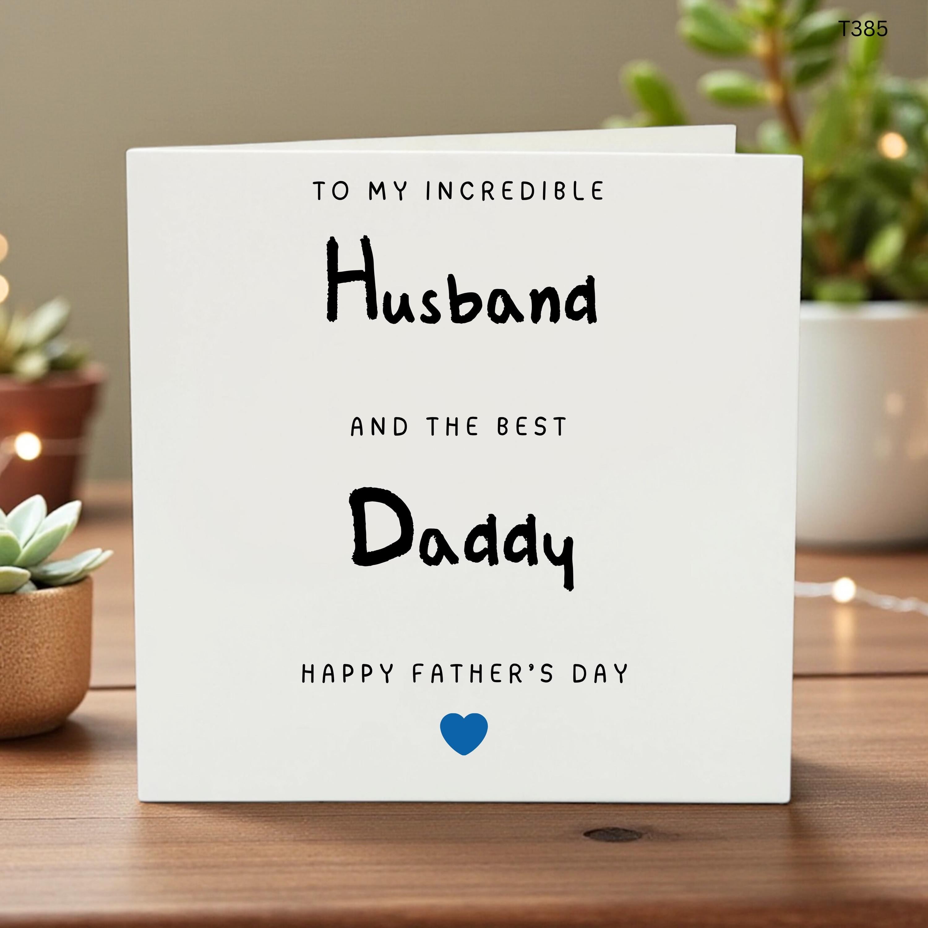 Personalized Father’s Day Card for Husband Daddy, Minimalist Love Design, Unique Handmade Card, Gift for Dad, Heartfelt Message