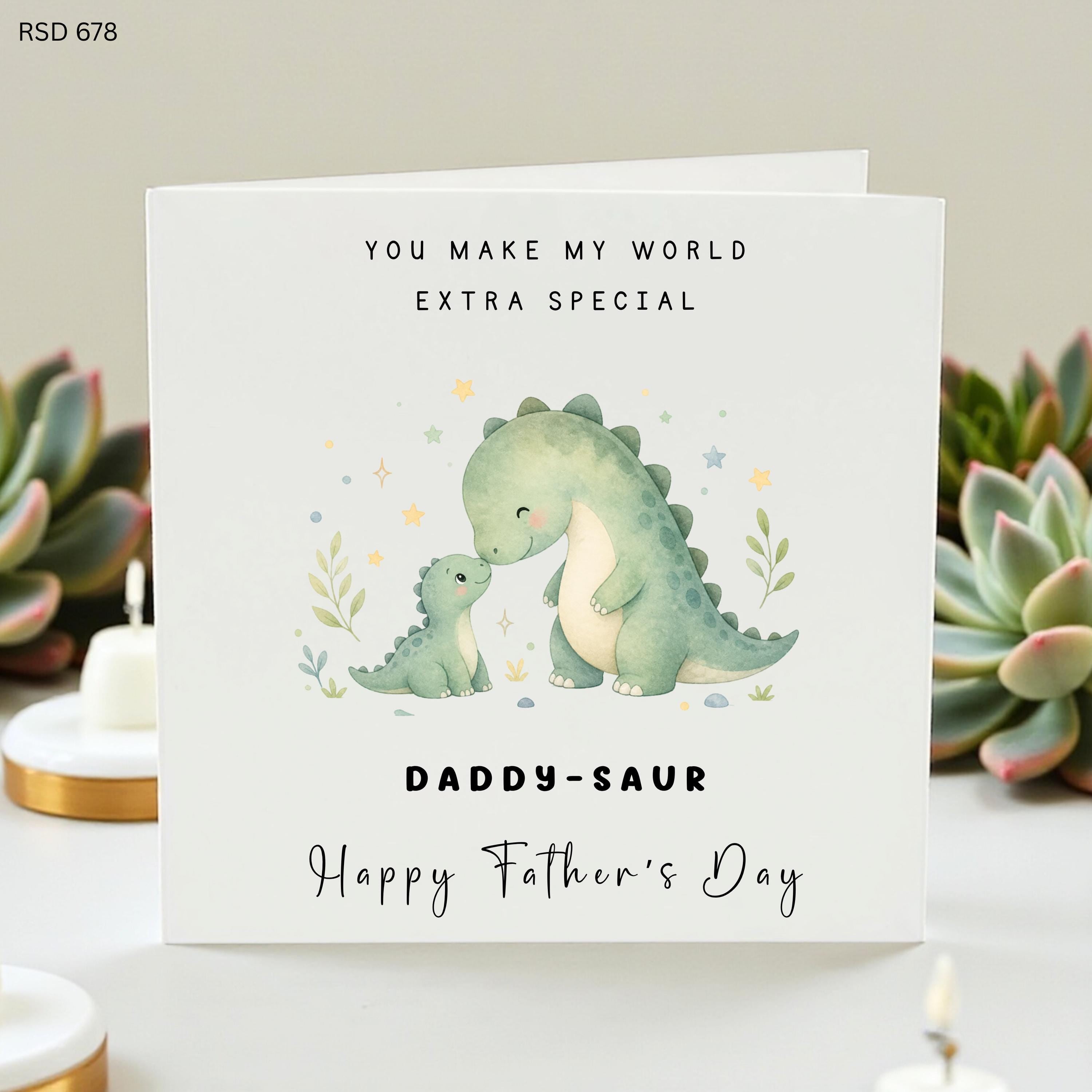 Funny Daddy‑saur Father’s Day Card, Cute Dinosaur Cartoon, Humorous Dad Card, Unique Birthday or Father’s Day Gift for Kids