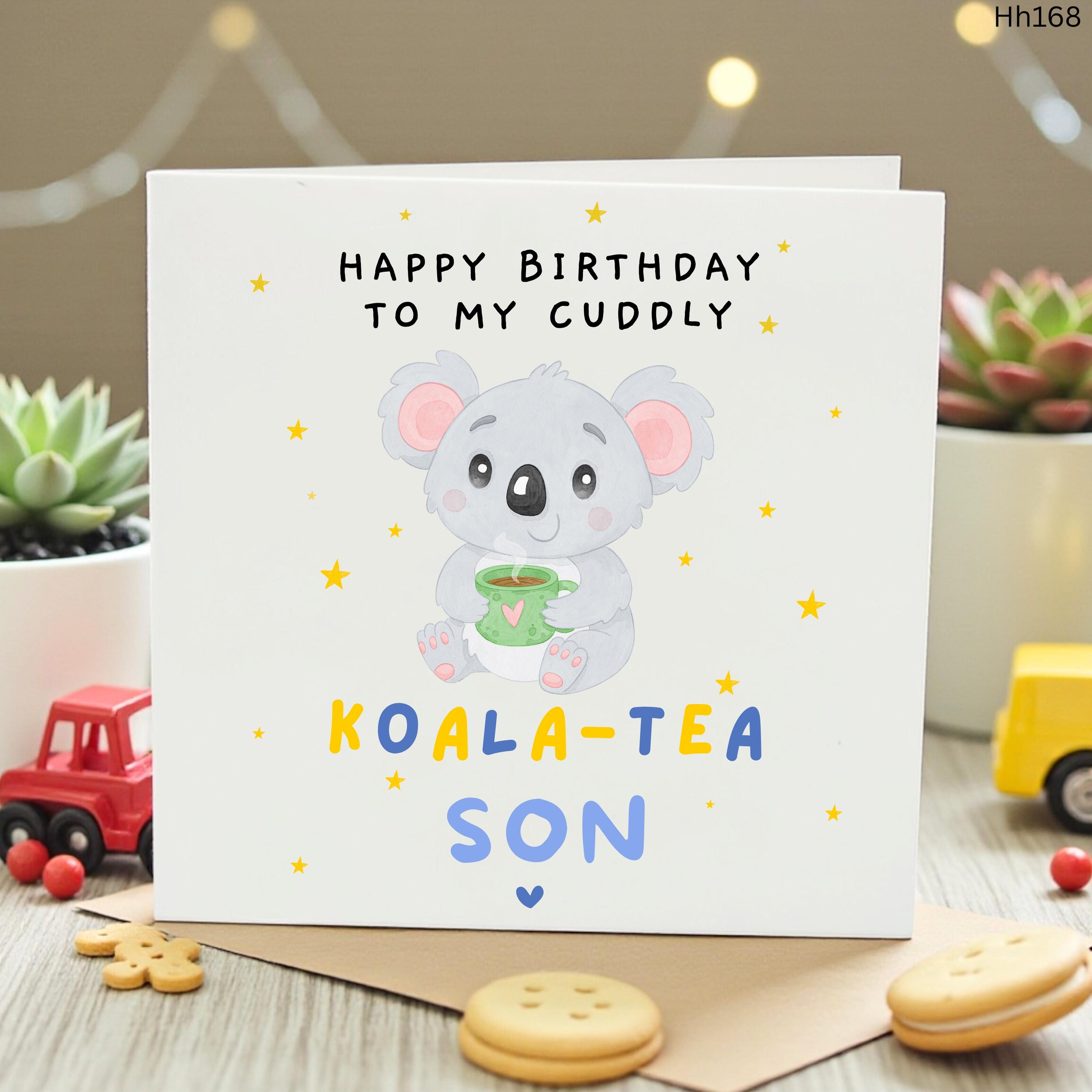 Cute Son Birthday Card Koala Tea Pun Funny Birthday Card For Son From Mom Dad Whimsical Koala Bear Gift Sweet Birthday Card Handmade