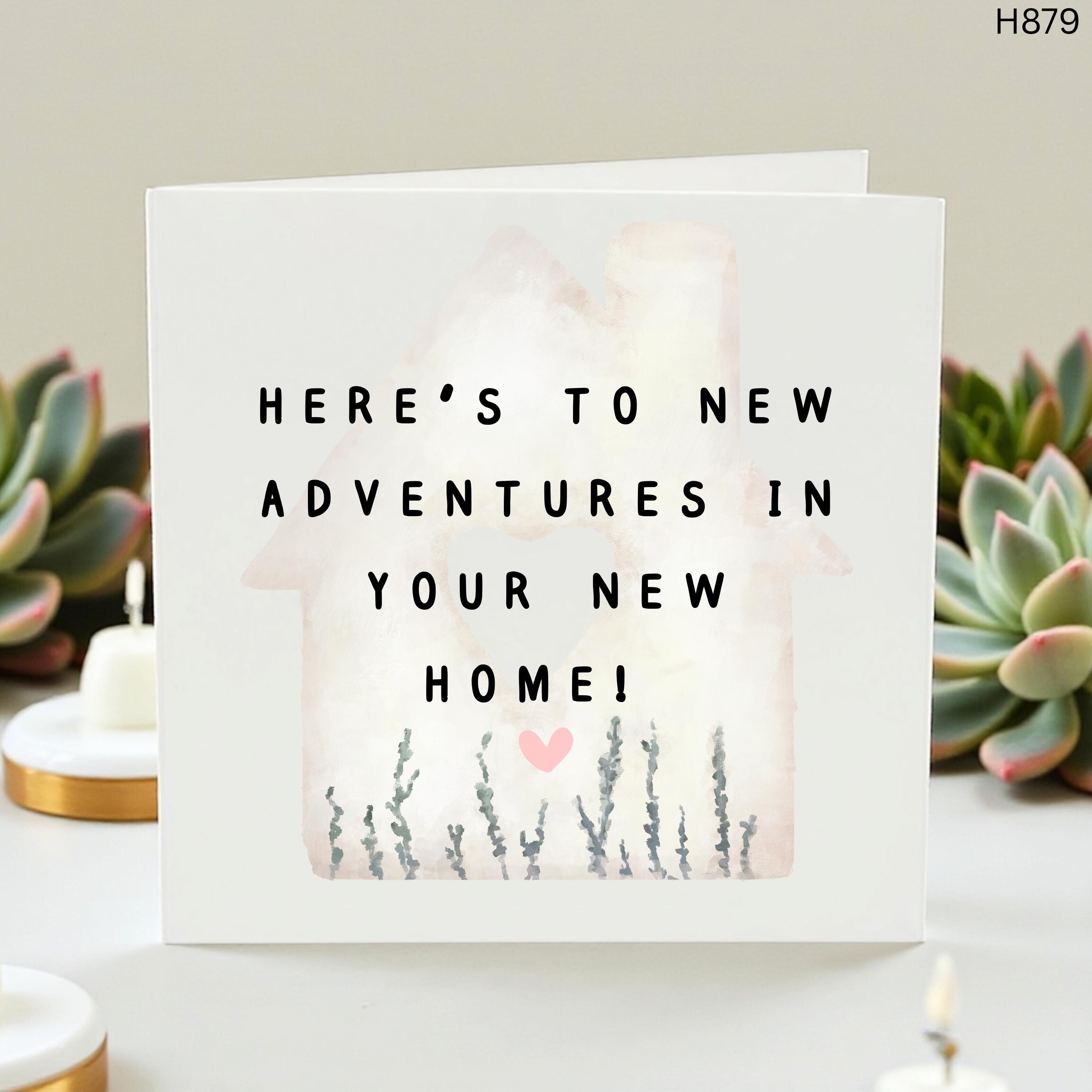 New Home Card for Couple, New House Congratulations Card, First Home Gift, Moving House Card, Cute New Beginnings Card 6x6