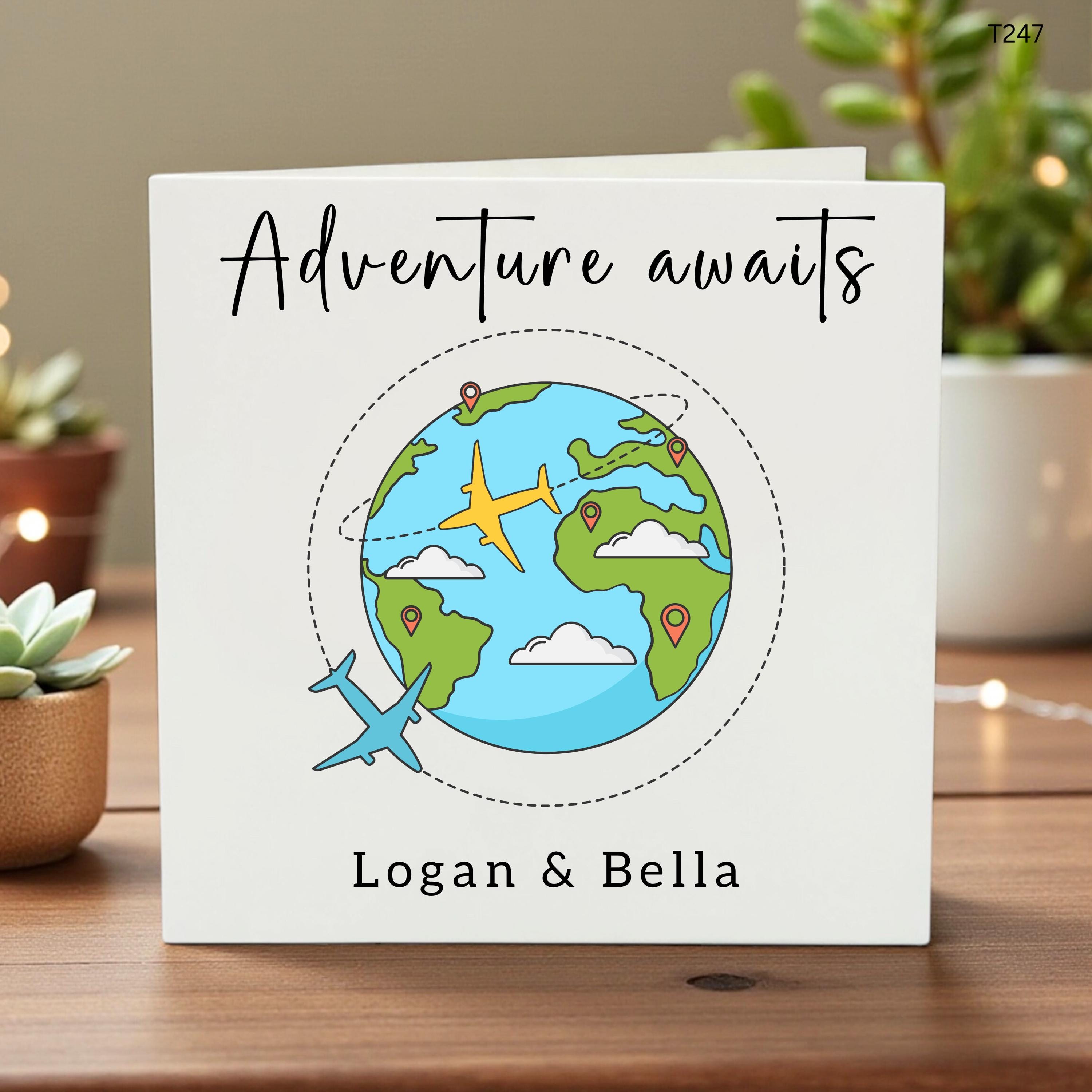 Bon Voyage Travel Card, Personalised Farewell Card for Couple, Have the Best Time Card, Going Away Gift, Travel Adventure Card 6x6