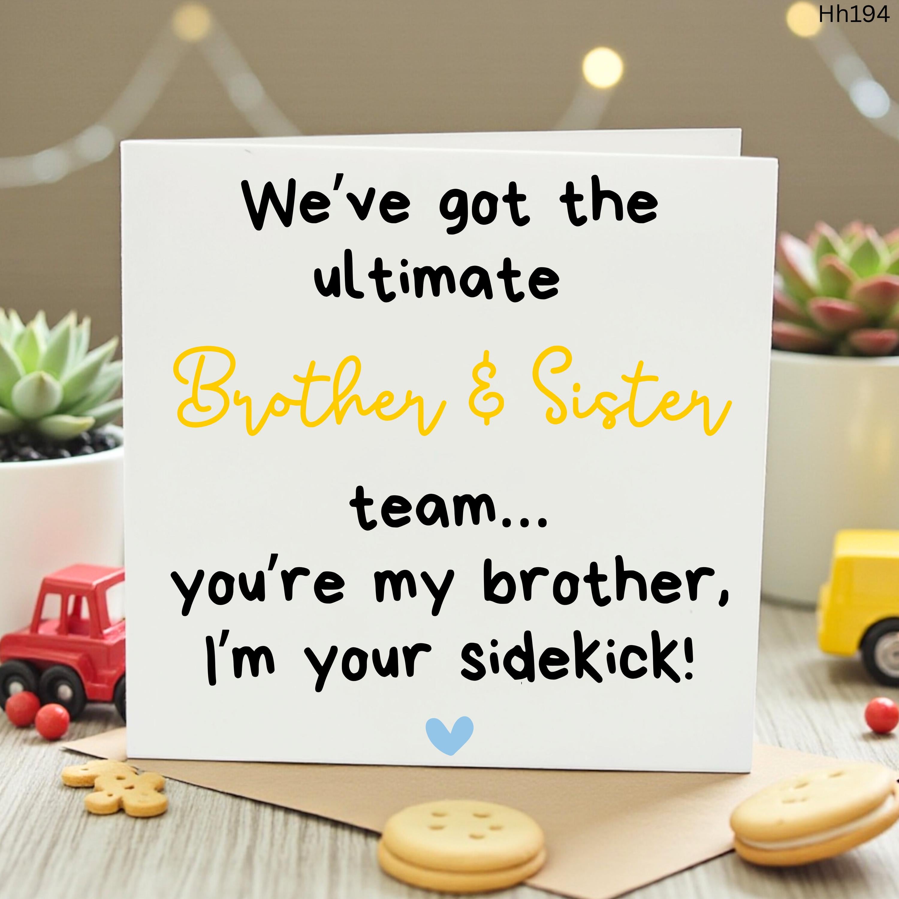Funny Brother Birthday Card from Sister, Cute Birthday Card for Brother, Brother and Sister Team Card, Brother Sidekick Birthday Gift